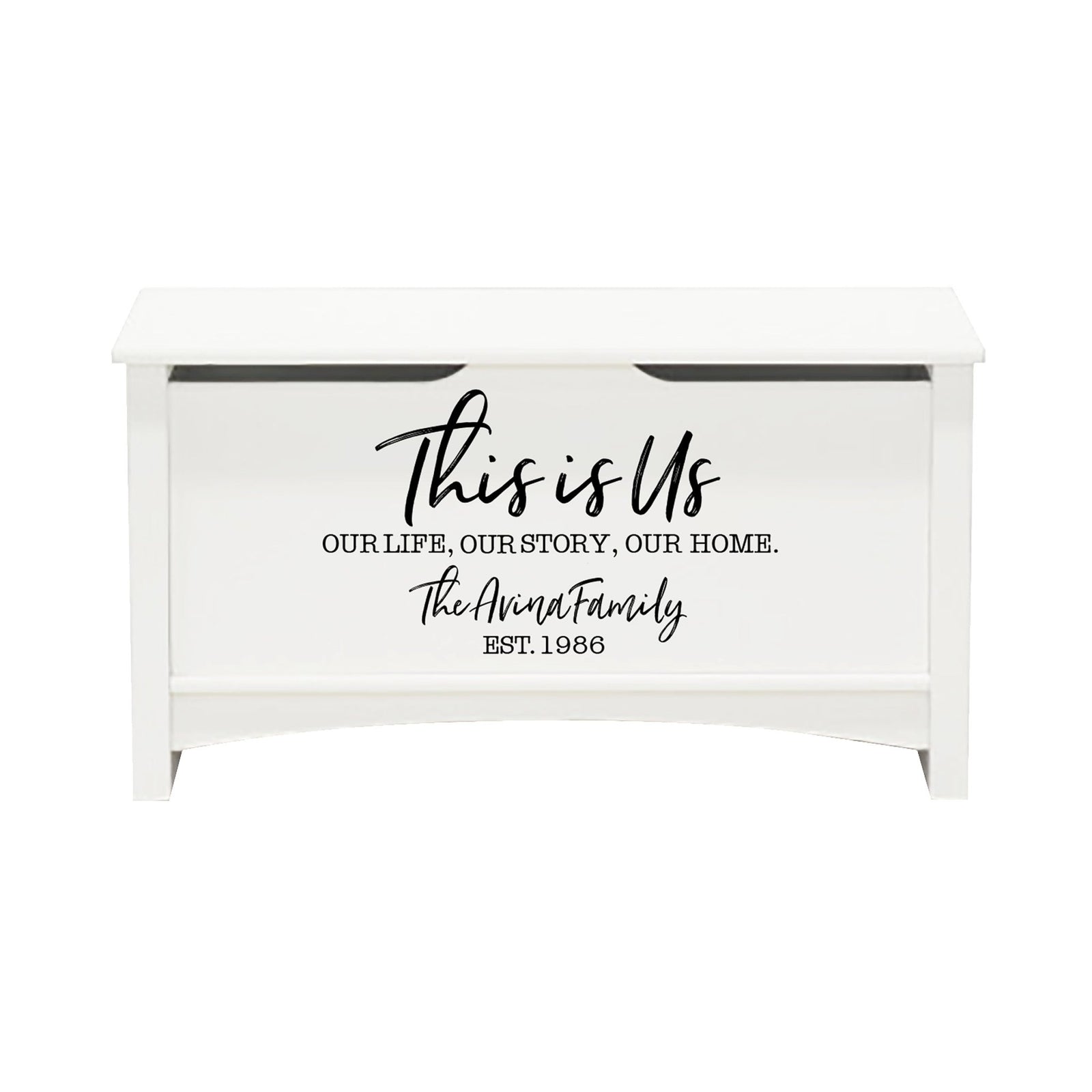 Personalized Room Organizer Toy Blanket Storage Chest Box - (FAMILY) - LifeSong Milestones