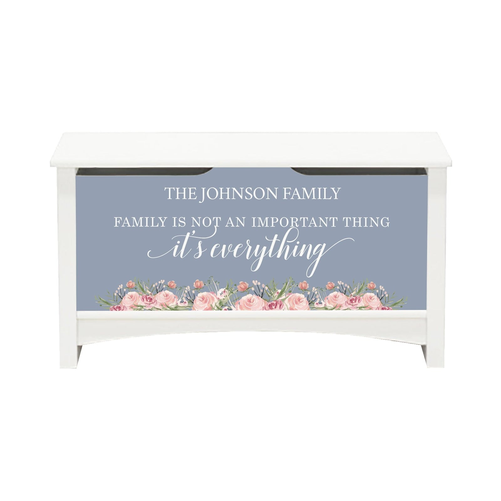 Personalized Room Organizer Toy Blanket Storage Chest Box - (Family) (Family is Everything) - LifeSong Milestones