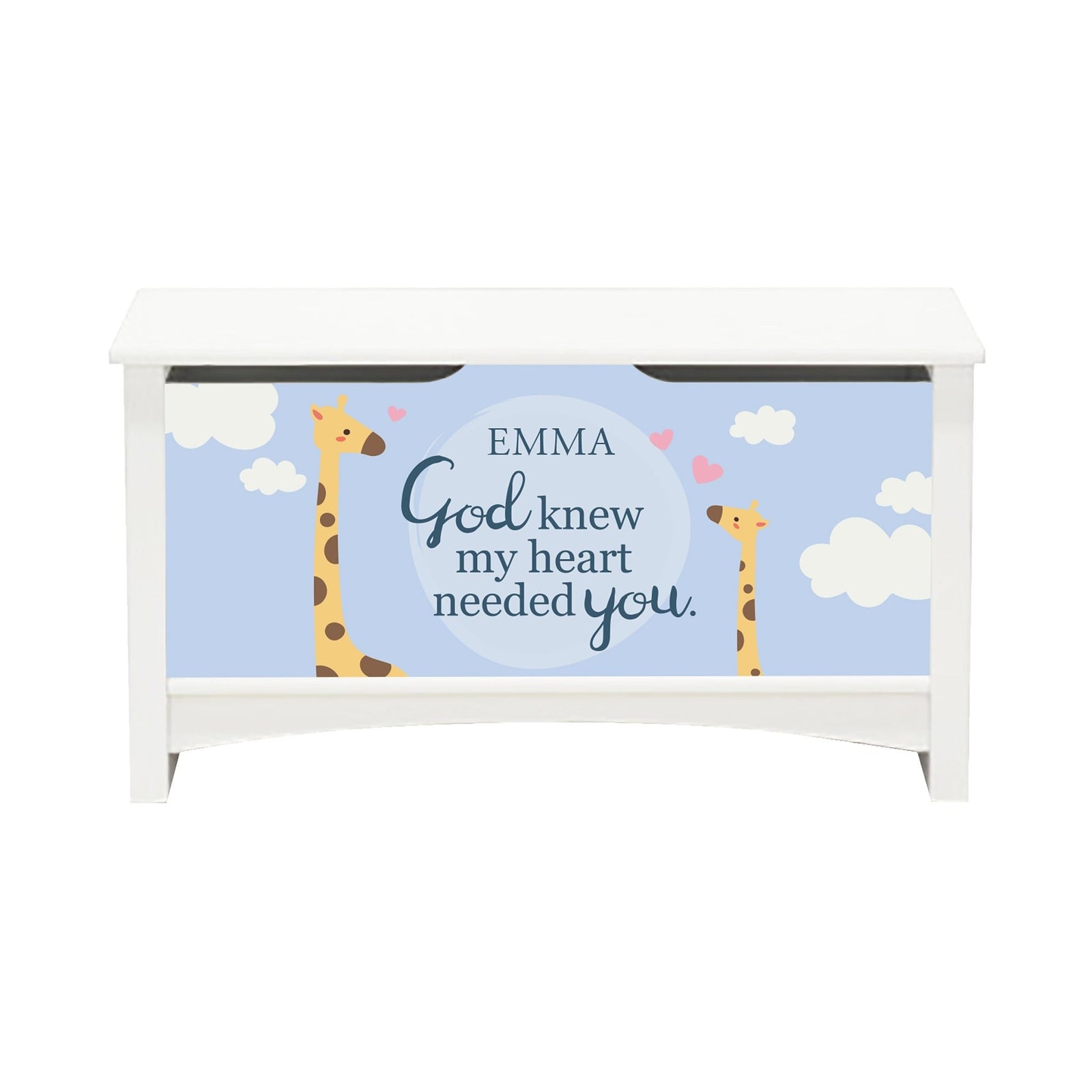 Personalized Room Organizer Toy Blanket Storage Chest Box - (Family) (God Knew My Heart) - LifeSong Milestones