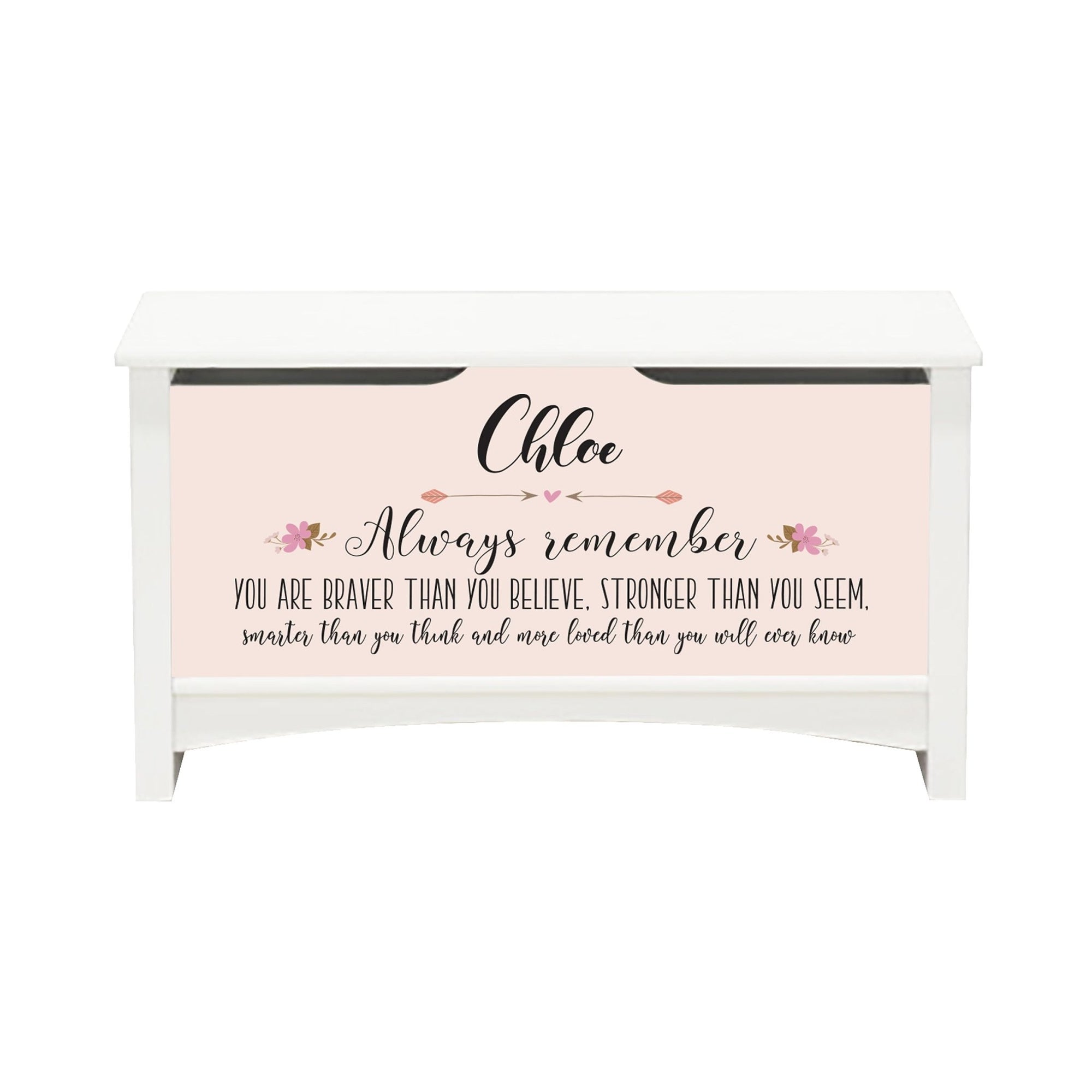 Personalized Room Organizer Toy Blanket Storage Chest Box - (Girl) (Always Remember) - LifeSong Milestones