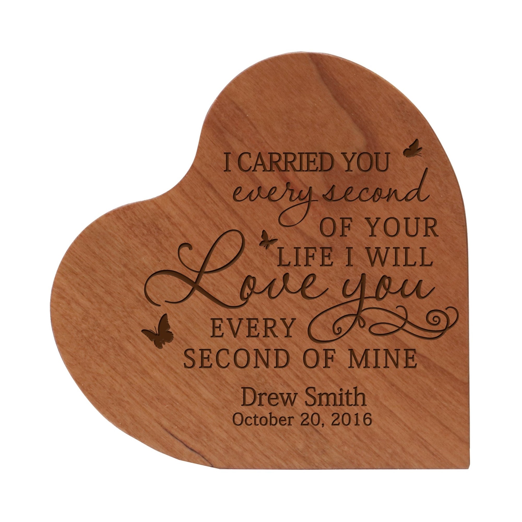 Personalized Small Heart Cremation Urn Keepsake For Human Ashes I Carried You - LifeSong Milestones
