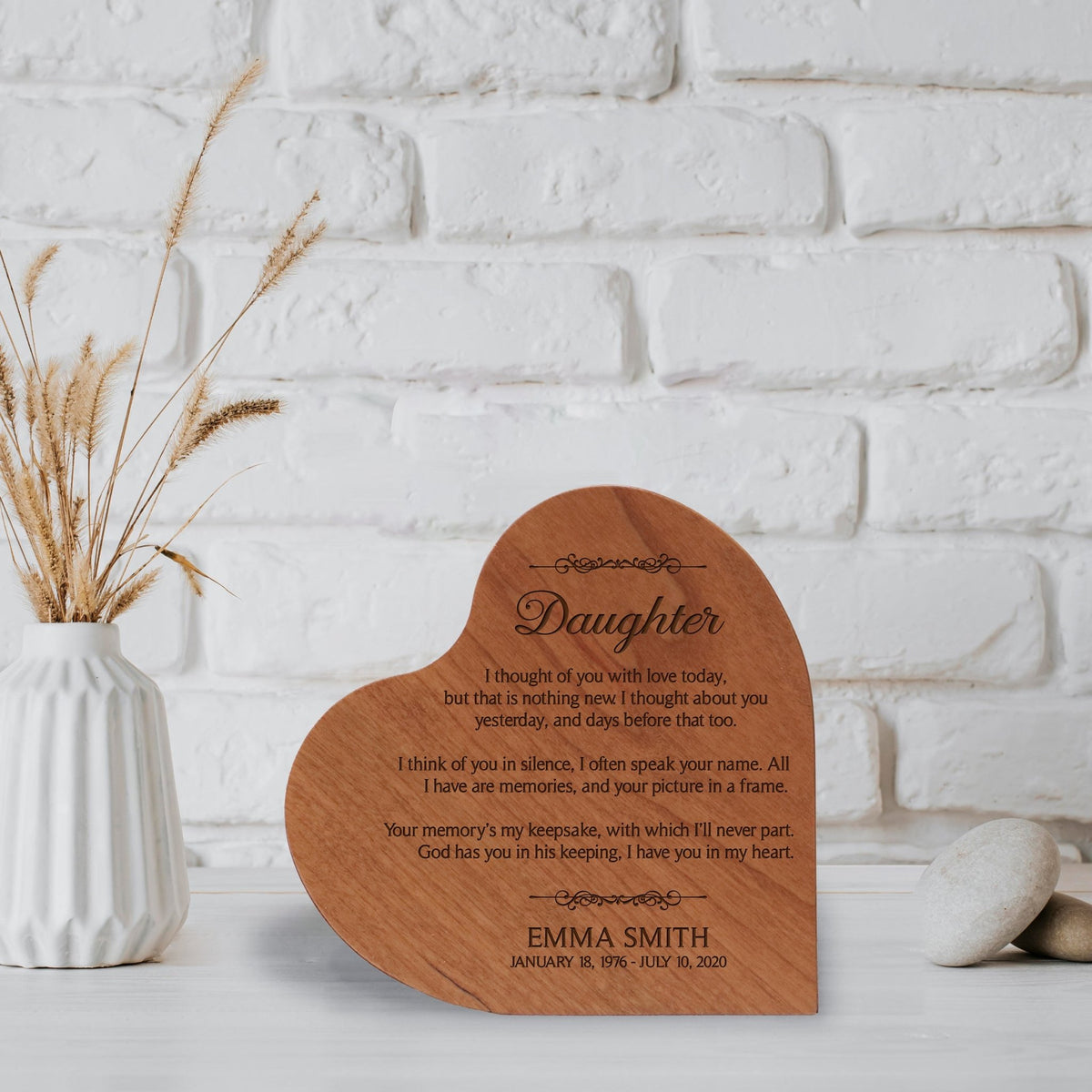 Memorial Engraved Customizable Heart Shaped Urns For Daughter