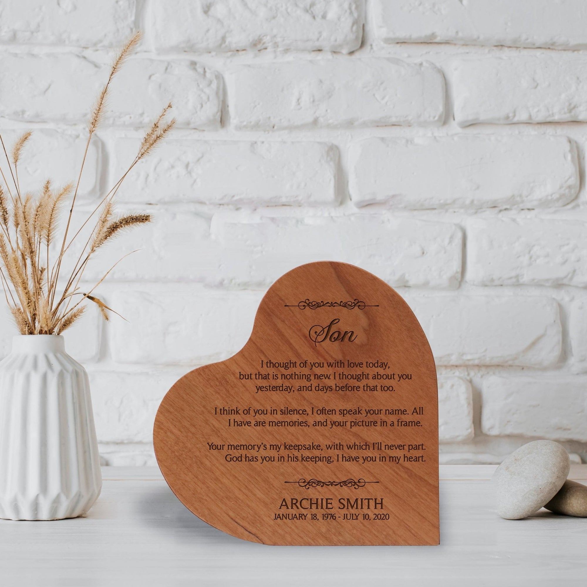 Personalized Small Heart Cremation Urn Keepsake For Human Ashes I Thought Of You - LifeSong Milestones