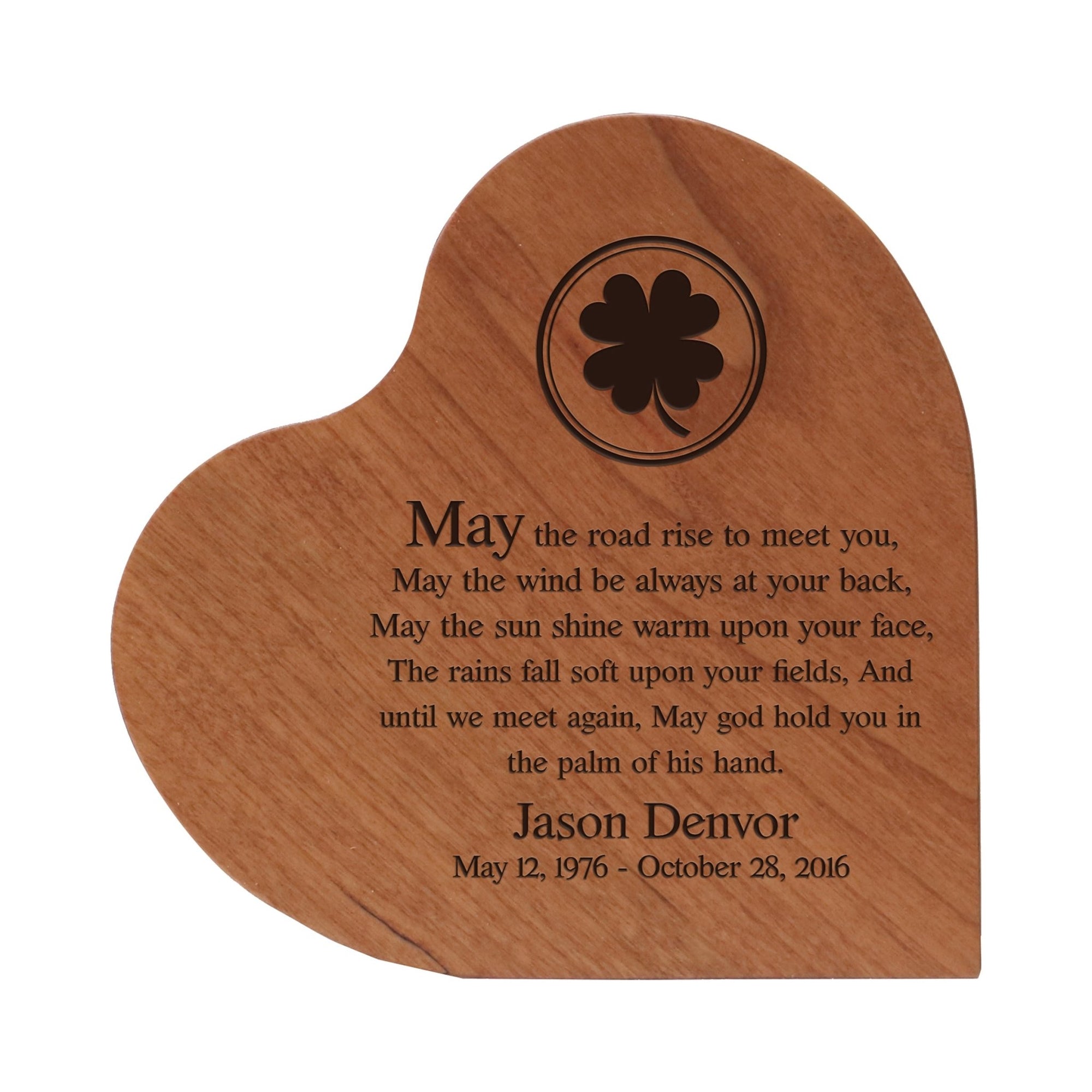 Personalized Small Heart Cremation Urn Keepsake For Human Ashes May The Road Rise - LifeSong Milestones