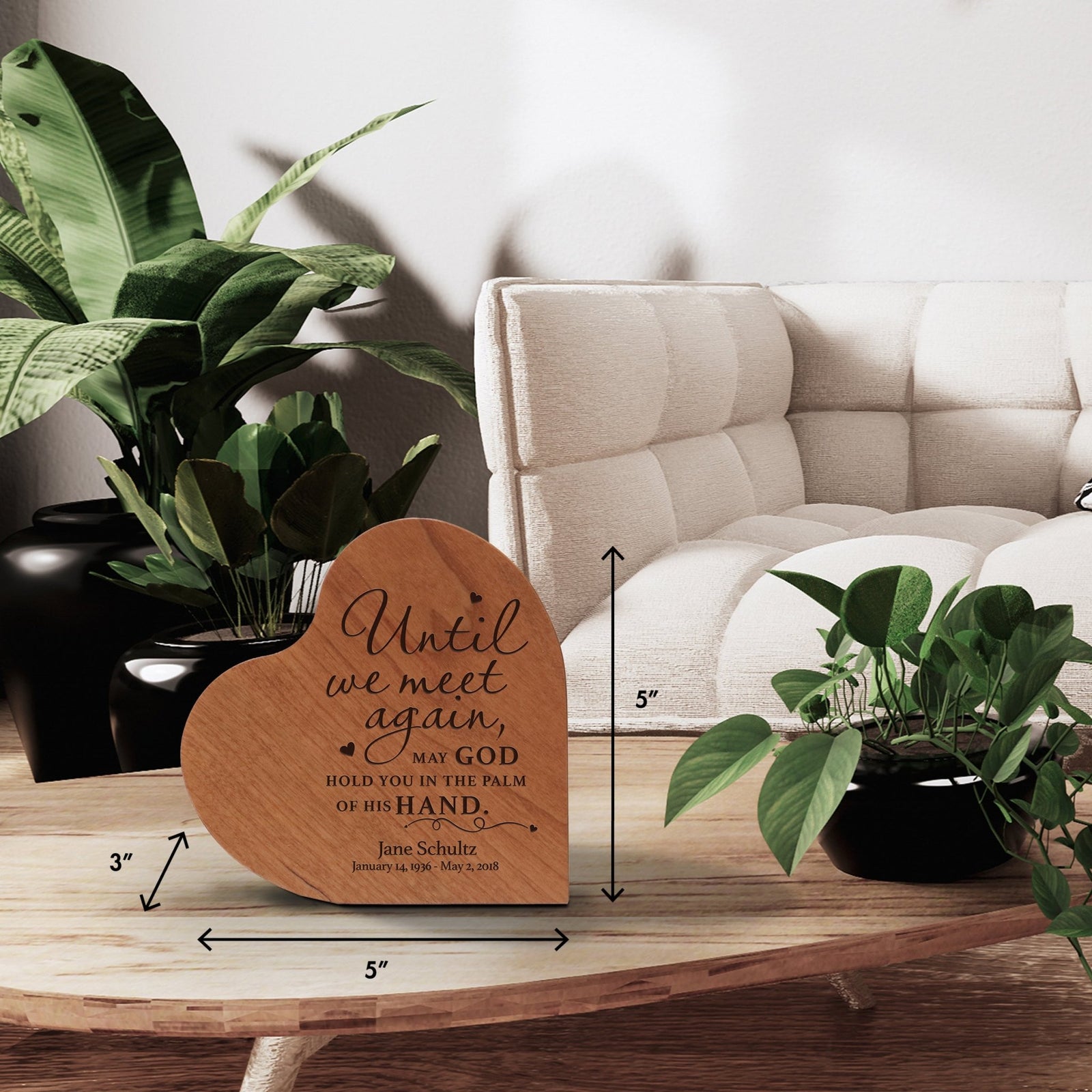 Customizable Memorial Wooden Heart Shaped Urns