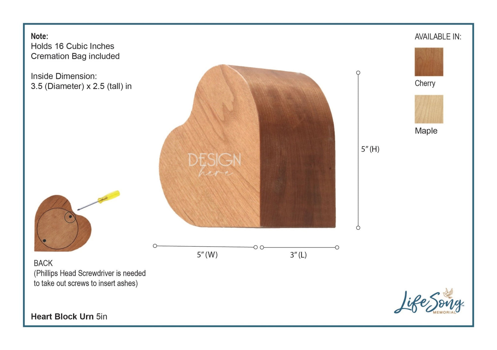 Custom Engraved Wooden Heart Shaped Urns For Memorial Sympathy Gifts - Until We Meet Again