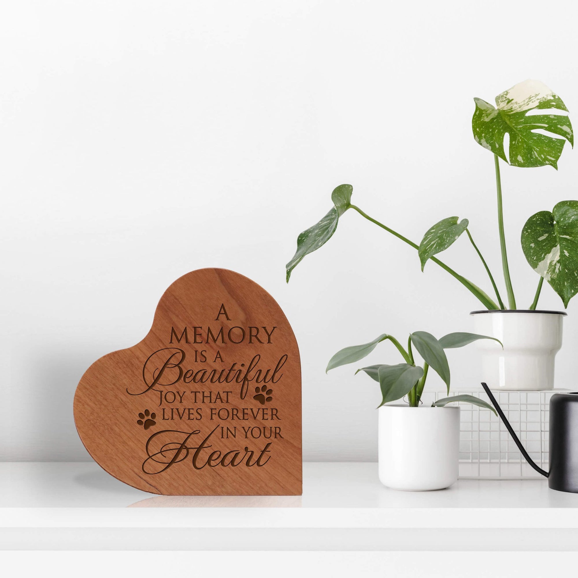 Personalized Small Heart Cremation Urn Keepsake For Pet Ashes - A Memory Is A Beautiful Joy - LifeSong Milestones