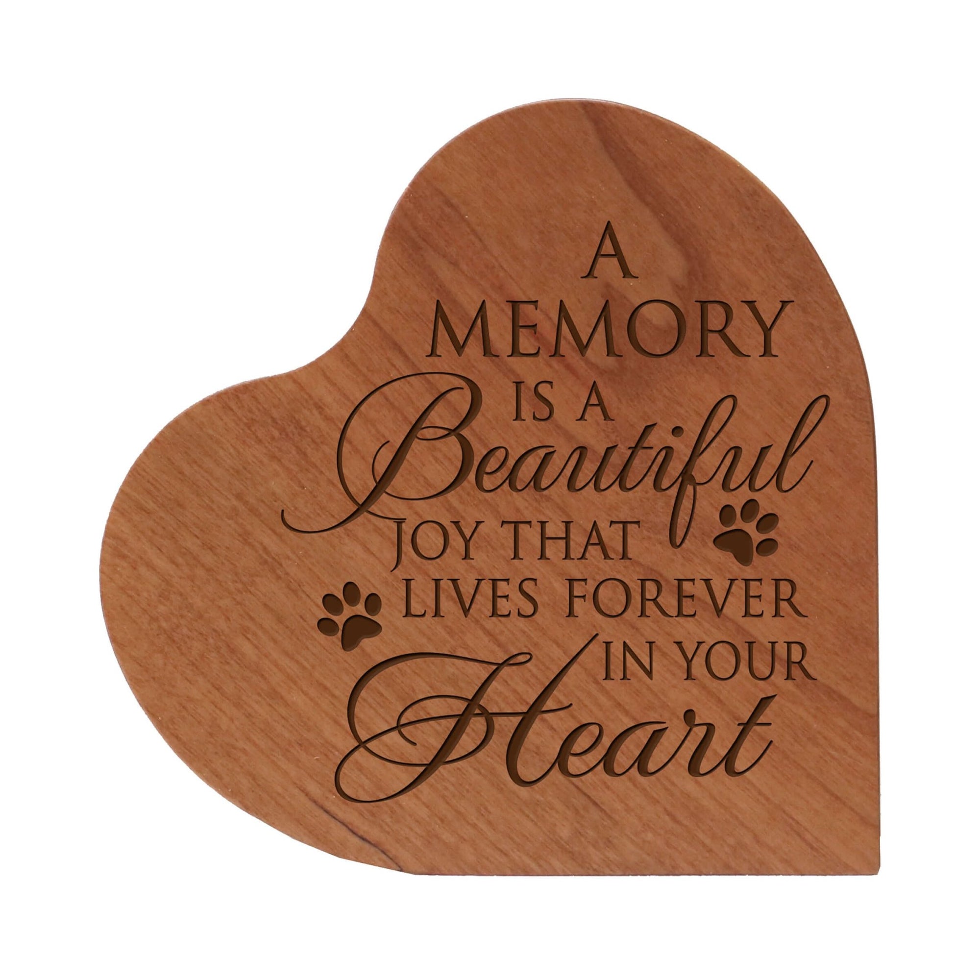 Personalized Small Heart Cremation Urn Keepsake For Pet Ashes - A Memory Is A Beautiful Joy - LifeSong Milestones