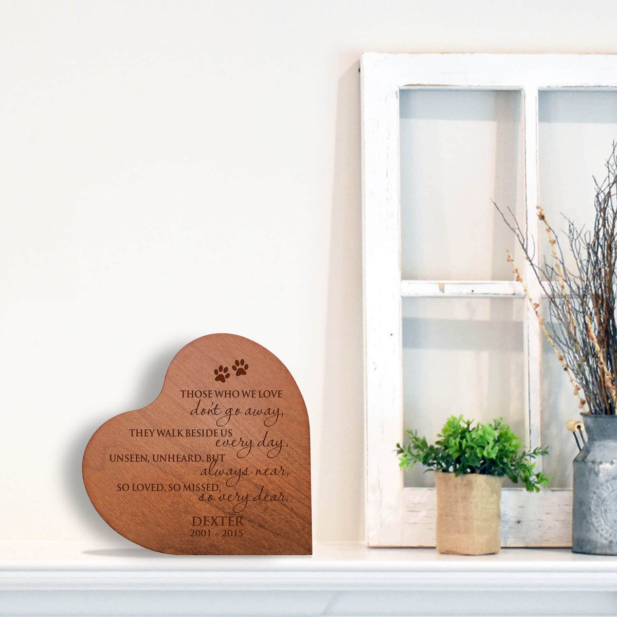 Custom Funeral Engraved Wooden Pet Urn for Beloved Dog or Cat