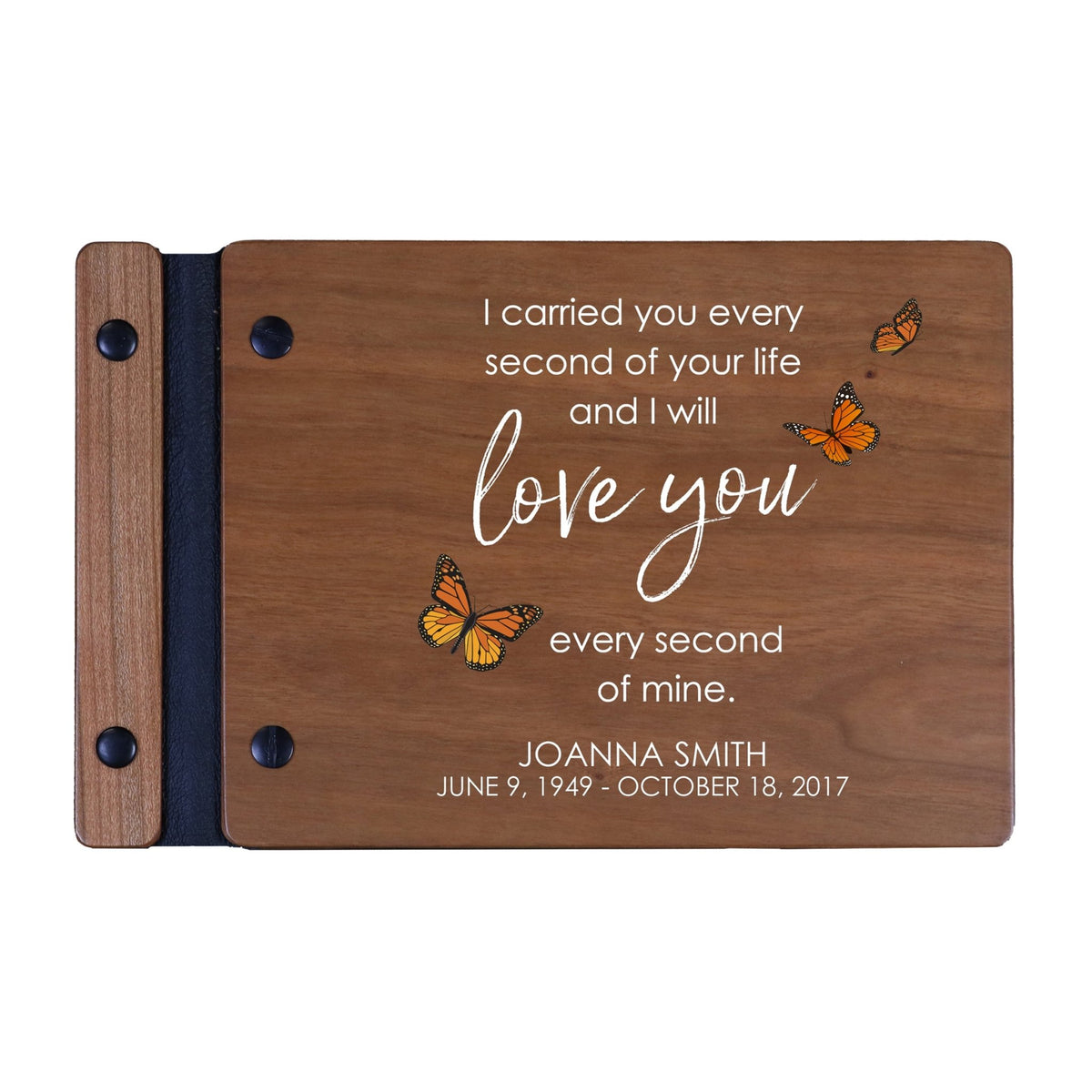 Personalized Small Wooden Memorial Guestbook 9.375x6 - I Carried You Every Second - LifeSong Milestones