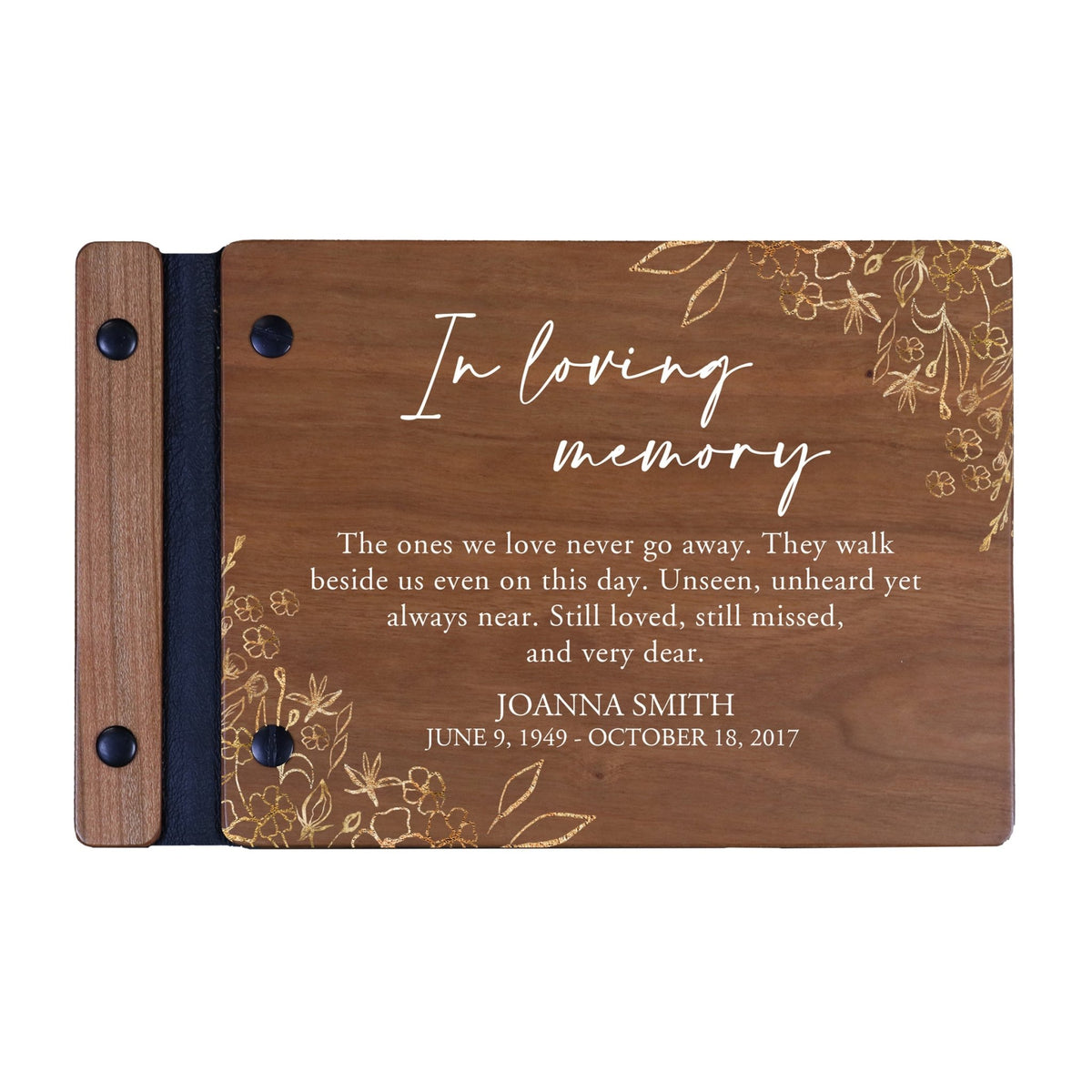 Personalized Small Wooden Memorial Guestbook 9.375x6 - In Loving Memory (Walk) - LifeSong Milestones