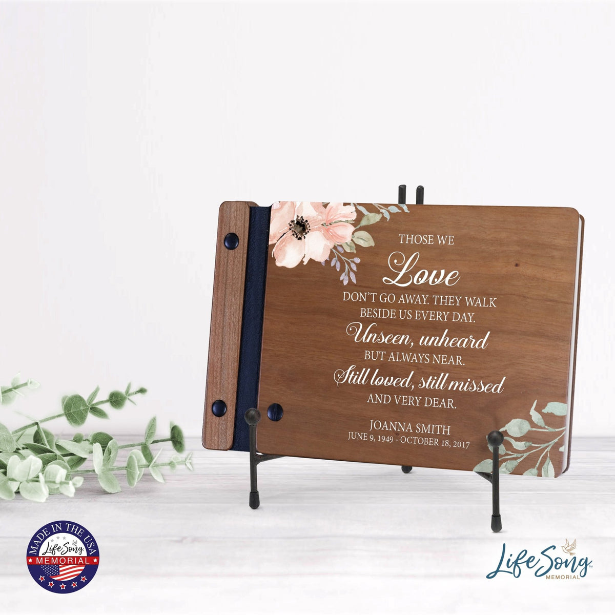 Personalized Small Wooden Memorial Guestbook 9.375x6 - Those We Love - LifeSong Milestones