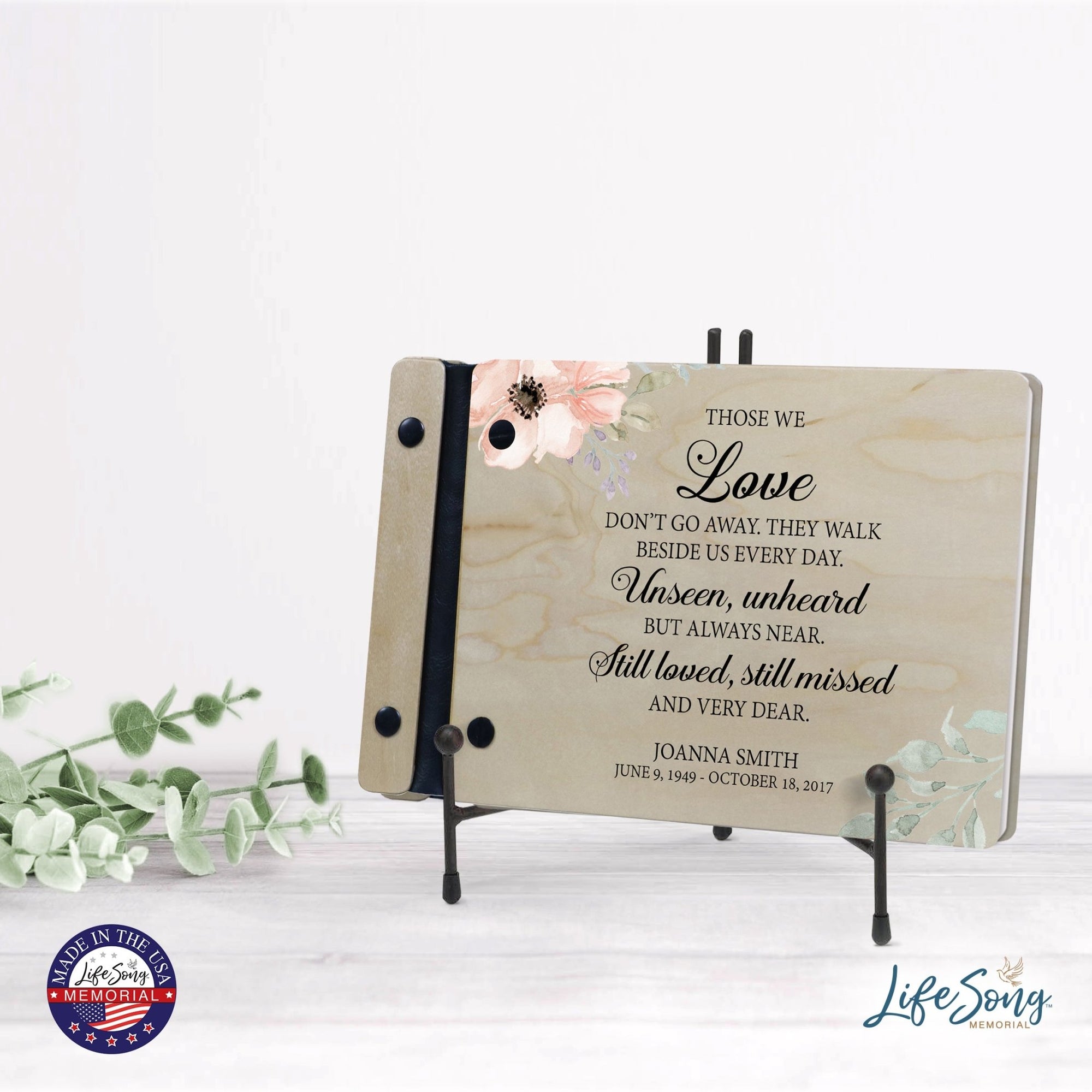 Personalized Small Wooden Memorial Guestbook 9.375x6 - Those We Love - LifeSong Milestones