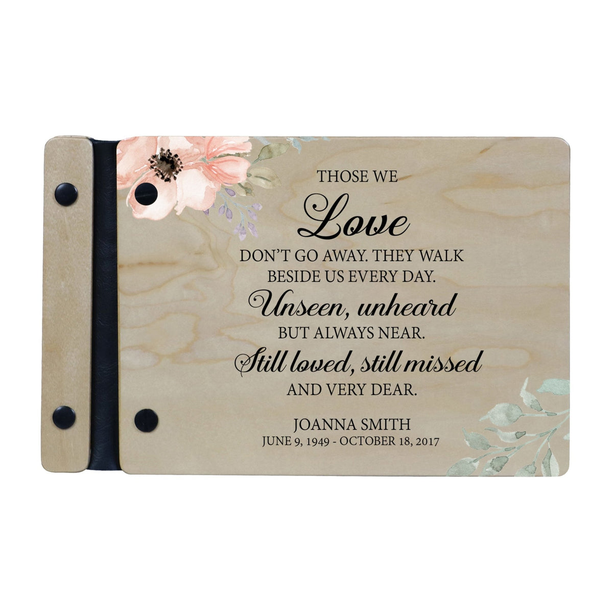 Personalized Small Wooden Memorial Guestbook 9.375x6 - Those We Love - LifeSong Milestones