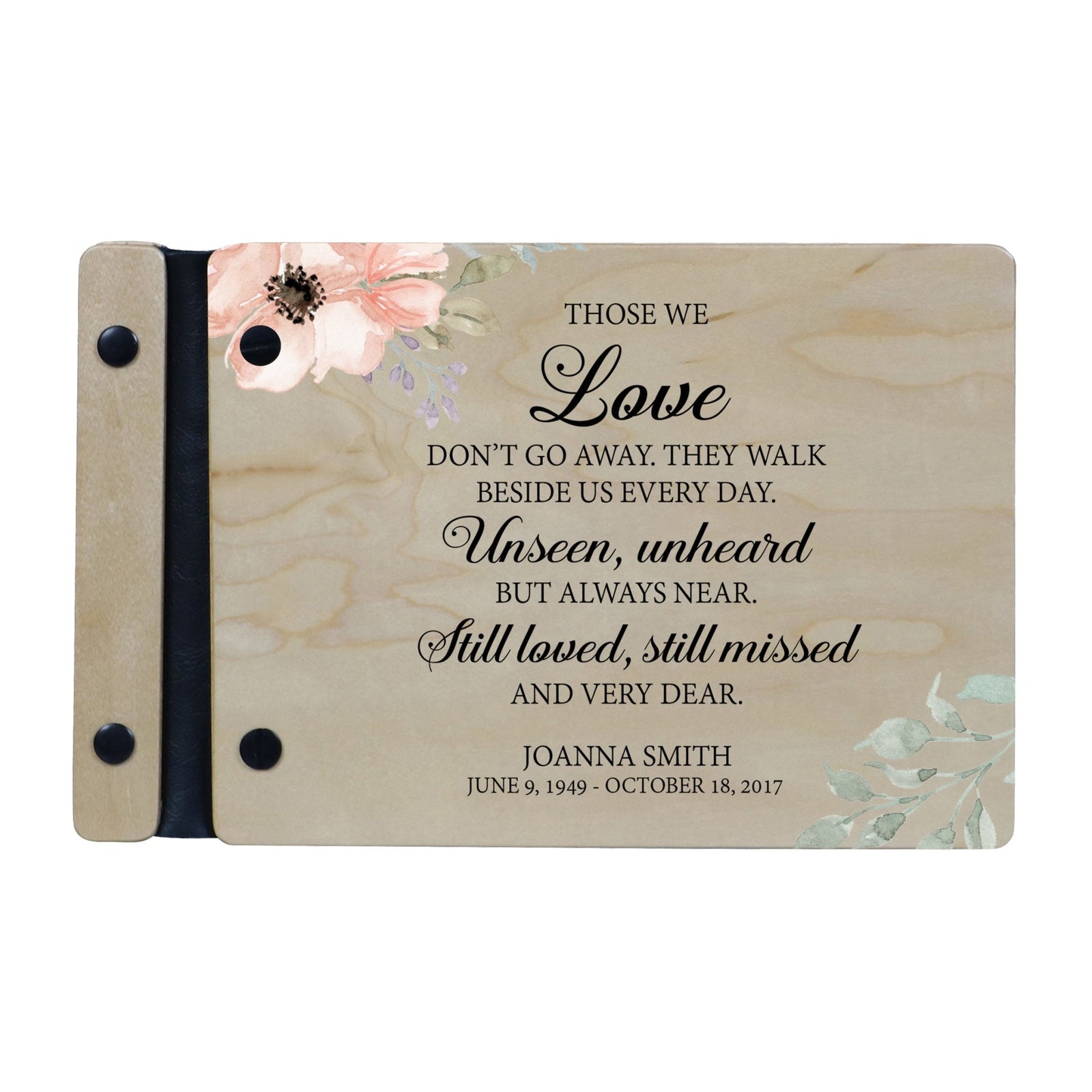 Personalized Small Wooden Memorial Guestbook 9.375x6 - Those We Love - LifeSong Milestones