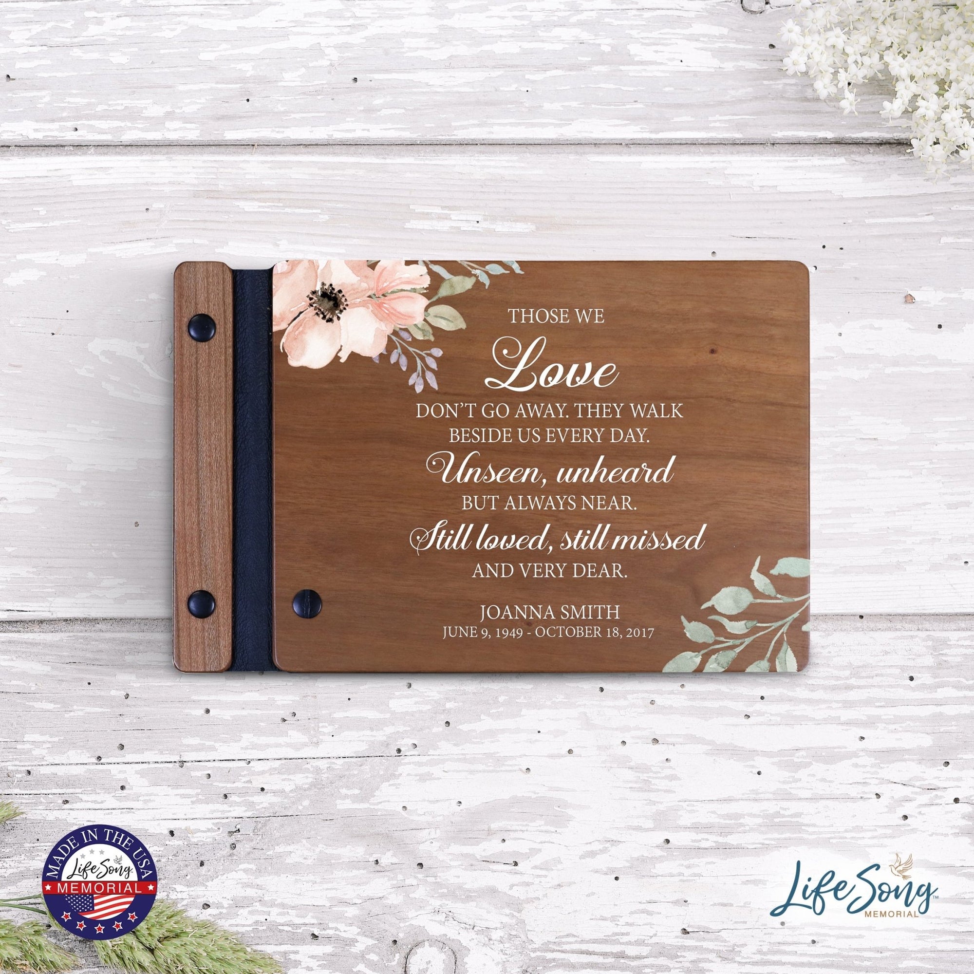 Personalized Small Wooden Memorial Guestbook 9.375x6 - Those We Love - LifeSong Milestones