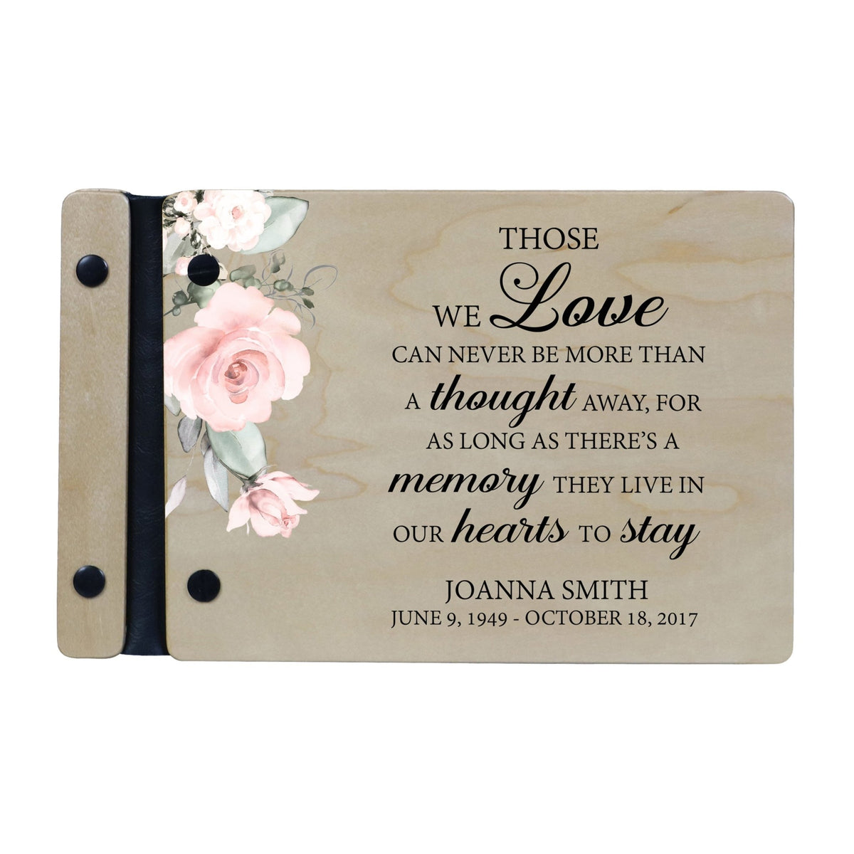 Personalized Small Wooden Memorial Guestbook 9.375x6 - Those We Love (Ivory) - LifeSong Milestones