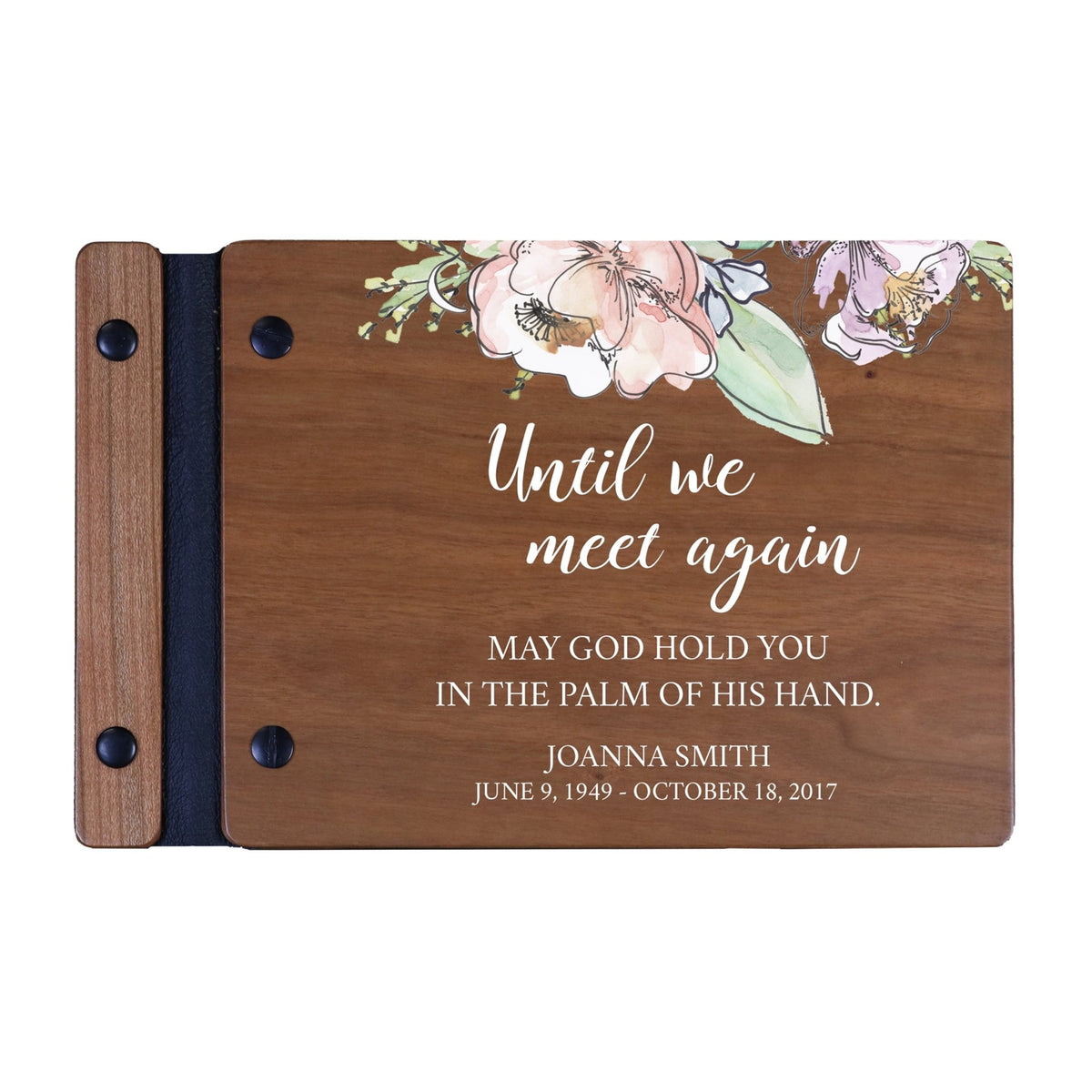 Personalized Small Wooden Memorial Guestbook 9.375x6 - Until We Meet Again - LifeSong Milestones