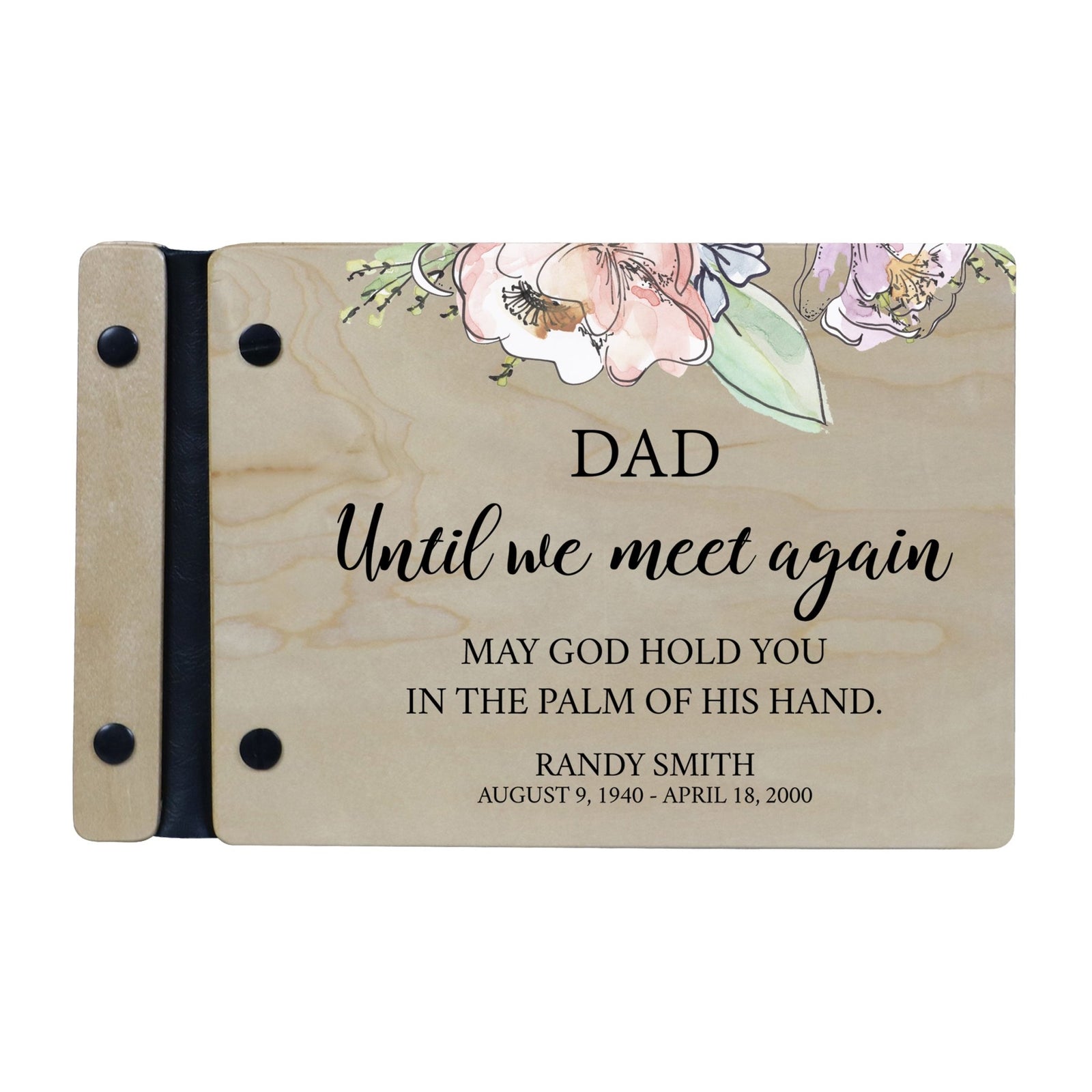 Personalized Small Wooden Memorial Guestbook 9.375x6 - Until We Meet Again (Ivory) - LifeSong Milestones