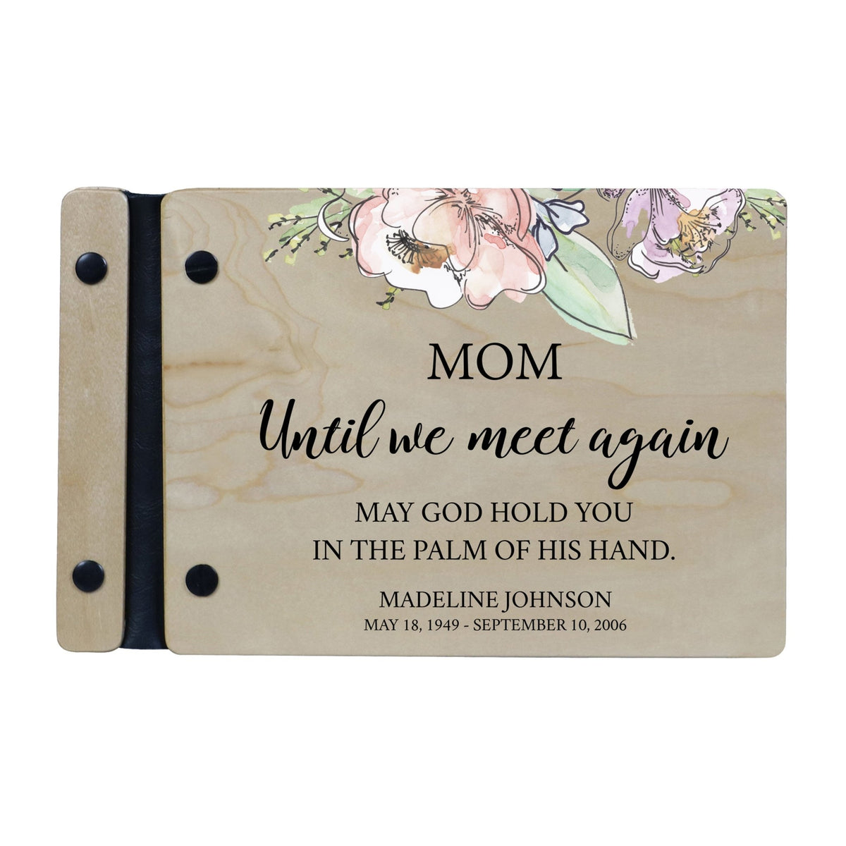 Personalized Small Wooden Memorial Guestbook 9.375x6 - Until We Meet Again (Ivory) - LifeSong Milestones