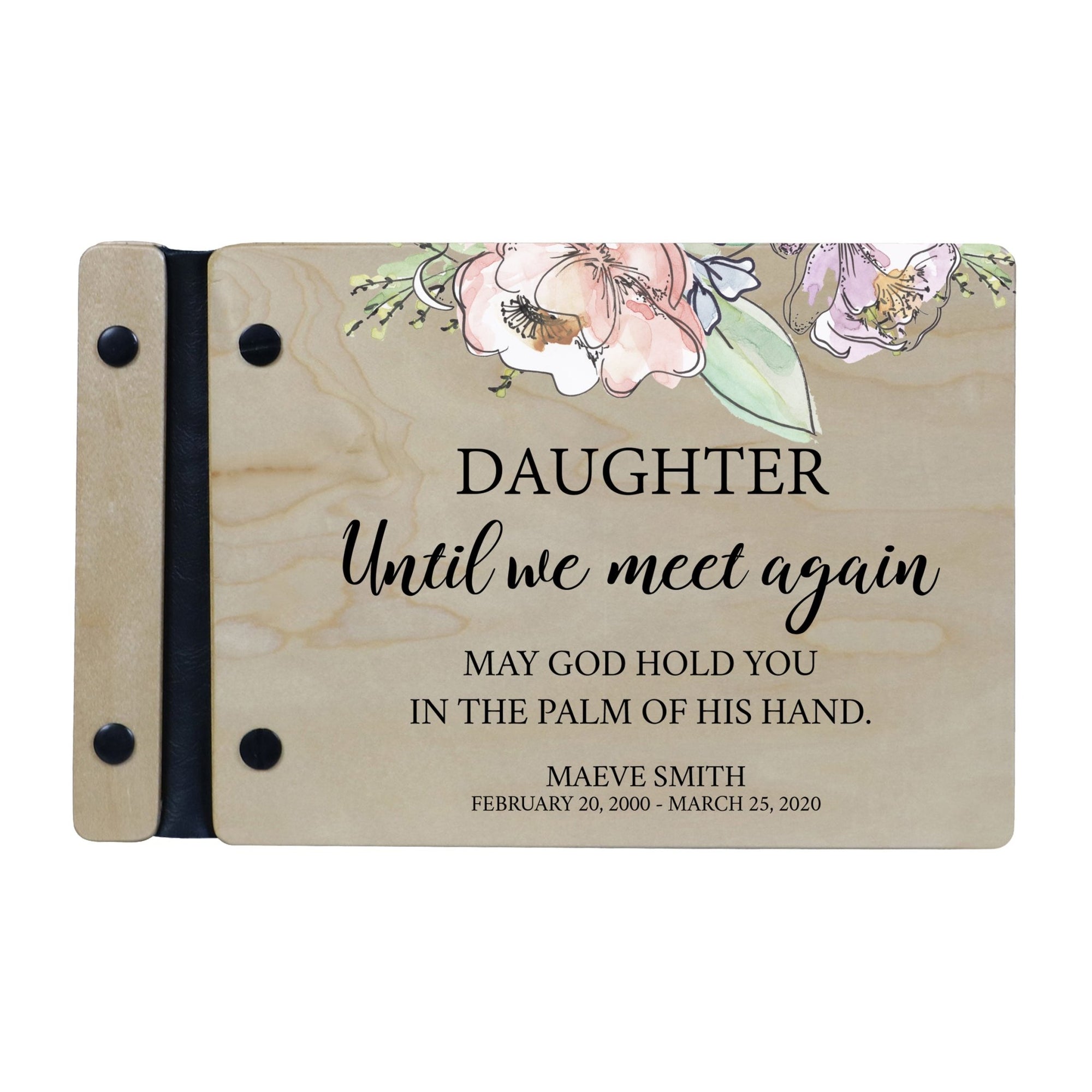 Personalized Small Wooden Memorial Guestbook 9.375x6 - Until We Meet Again (Ivory) - LifeSong Milestones