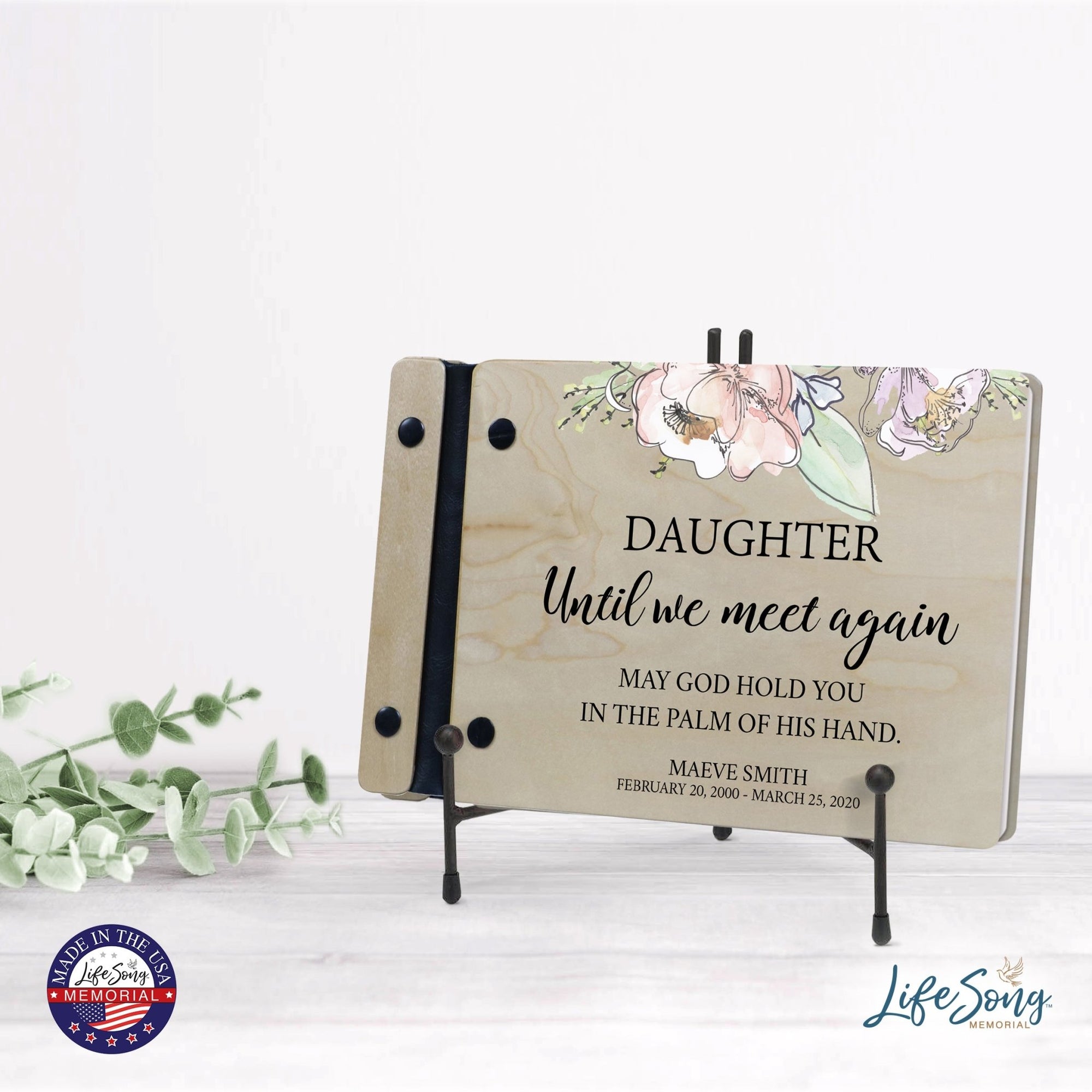 Personalized Small Wooden Memorial Guestbook 9.375x6 - Until We Meet Again (Ivory) - LifeSong Milestones