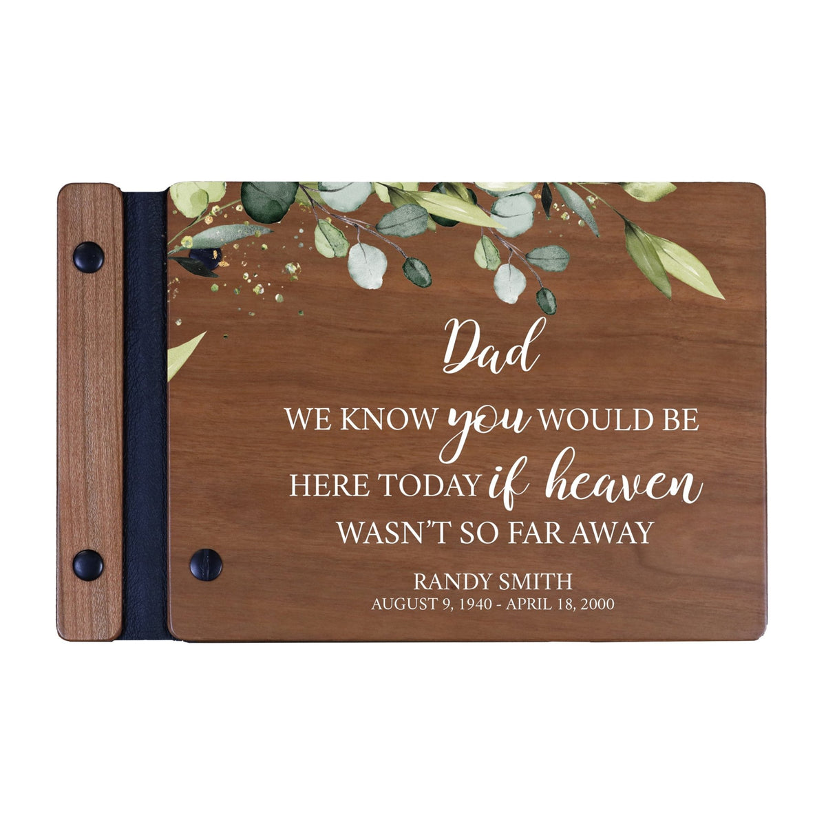 Personalized Small Wooden Memorial Guestbook 9.375x6 - We Know You Would (Cherry) - LifeSong Milestones
