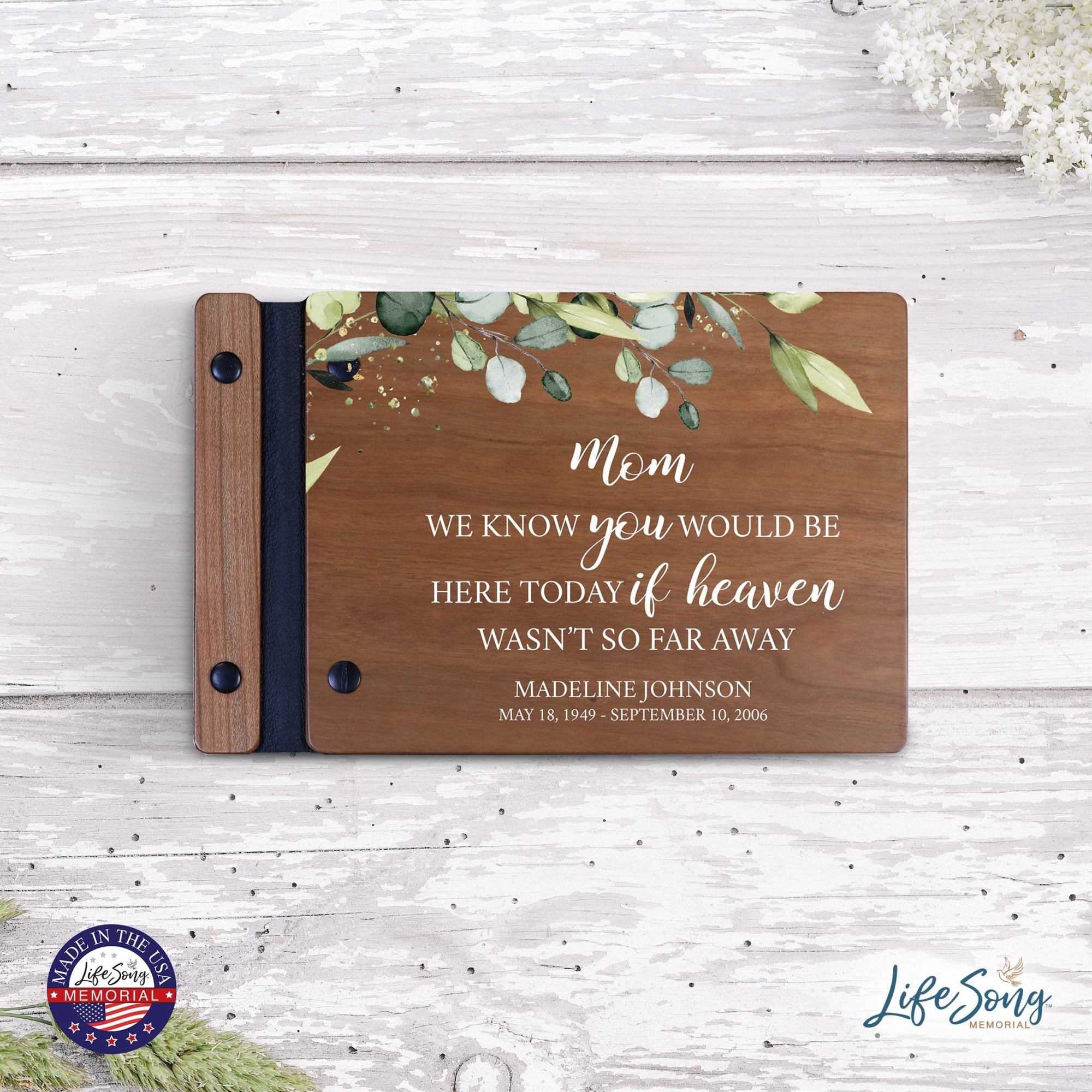 Personalized Small Wooden Memorial Guestbook 9.375x6 - We Know You Would (Cherry) - LifeSong Milestones
