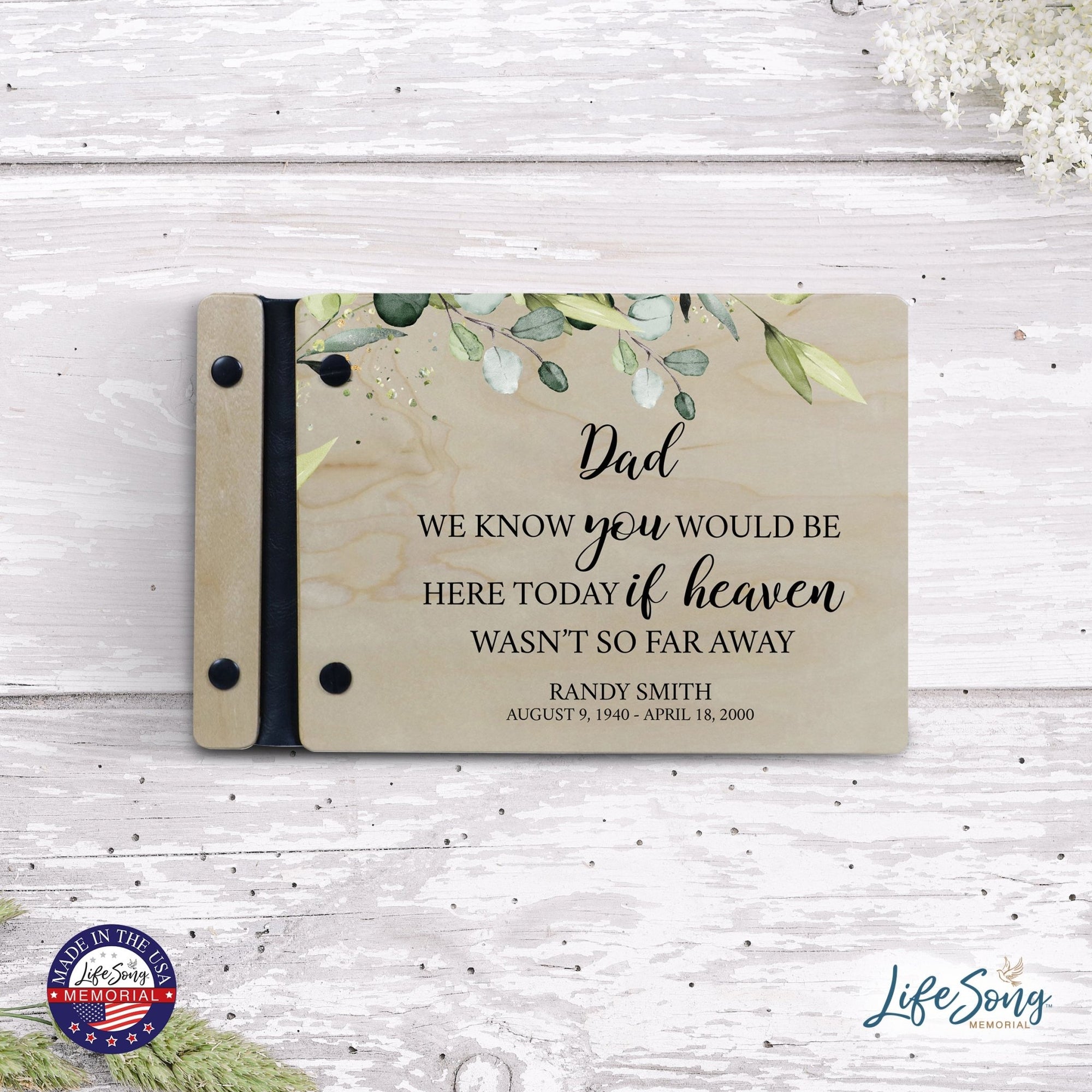 Personalized Small Wooden Memorial Guestbook 9.375x6 - We Know You Would (Ivory) - LifeSong Milestones