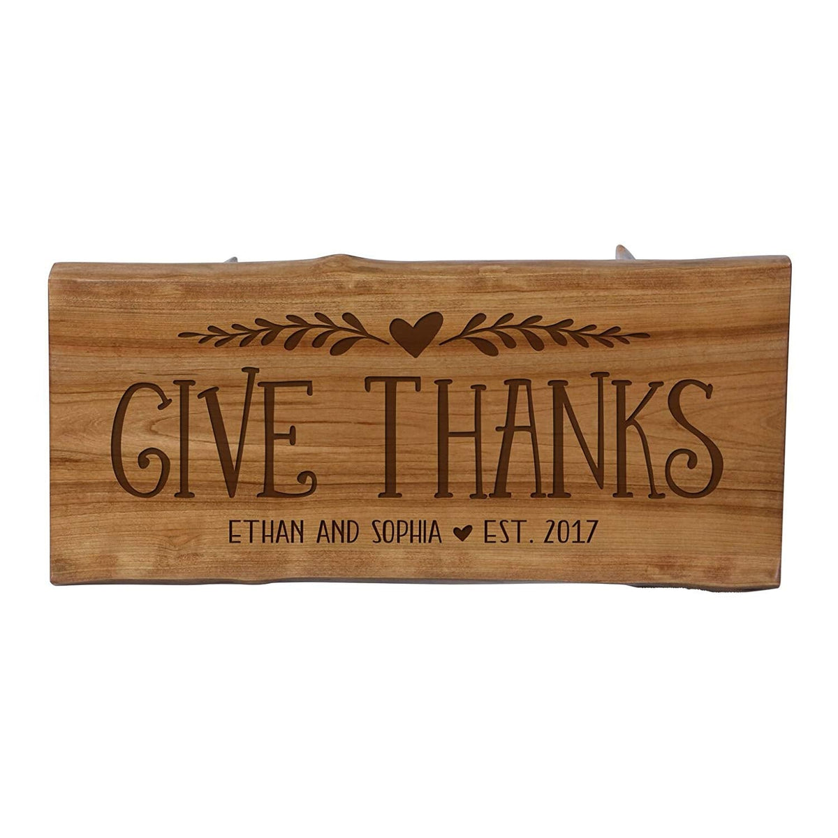 Personalized Solid Cherry Wood Step Stool 8 3/4" x 16" - LifeSong Milestones