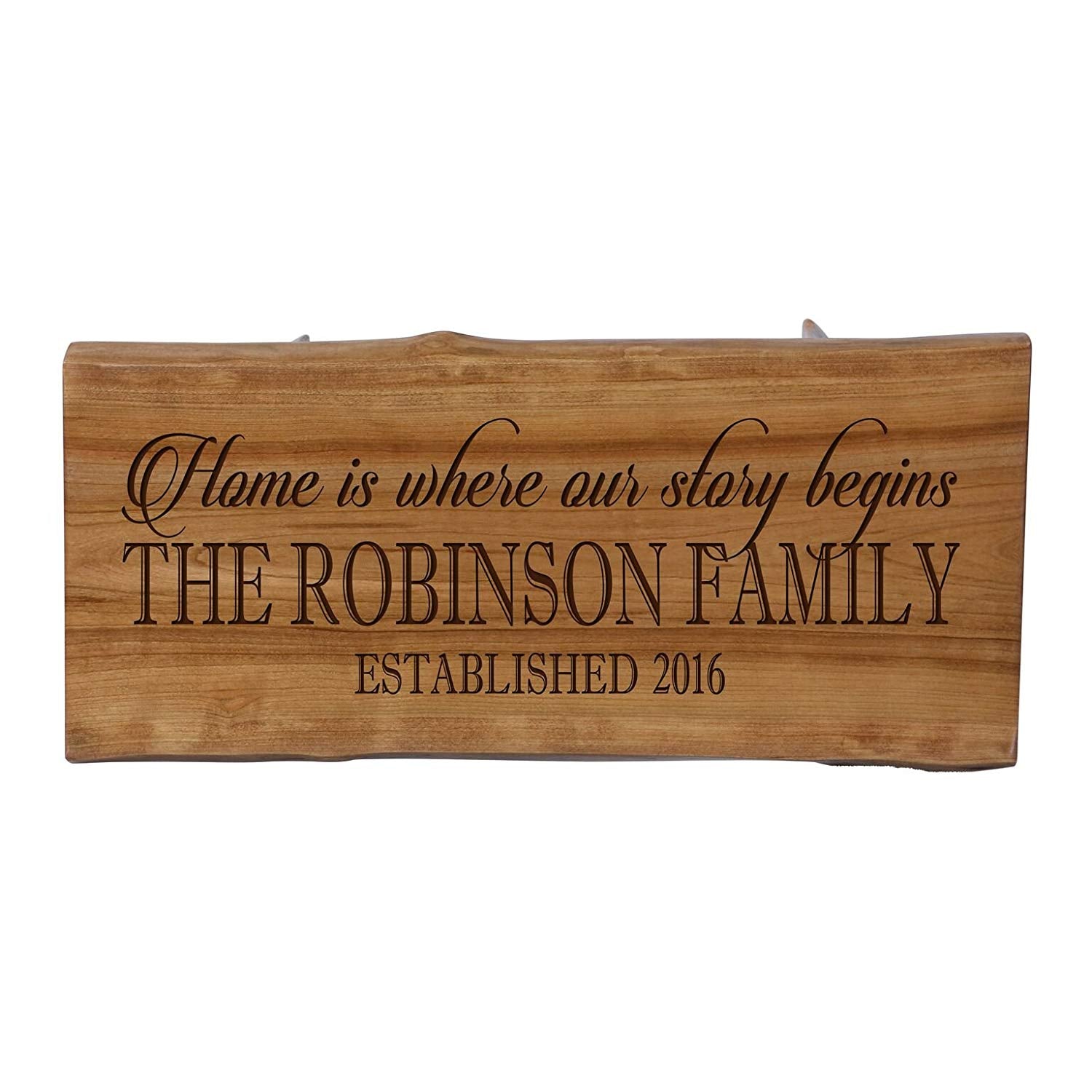 Personalized Solid Cherry Wood Step Stool 8 3/4" x 16" - LifeSong Milestones