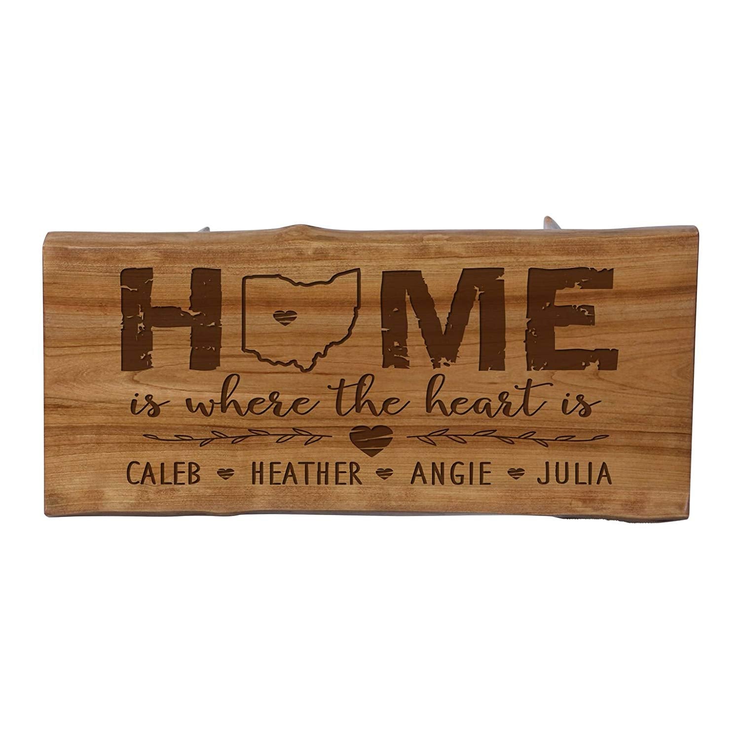 Personalized Solid Cherry Wood Step Stool 8 3/4" x 16" - LifeSong Milestones