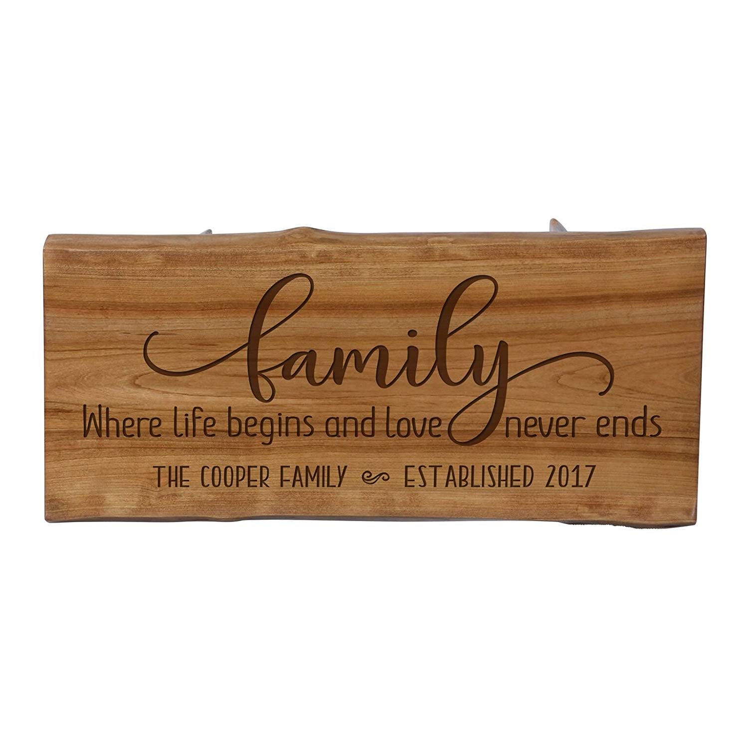 Personalized Solid Cherry Wood Step Stool 8 3/4" x 16" - LifeSong Milestones