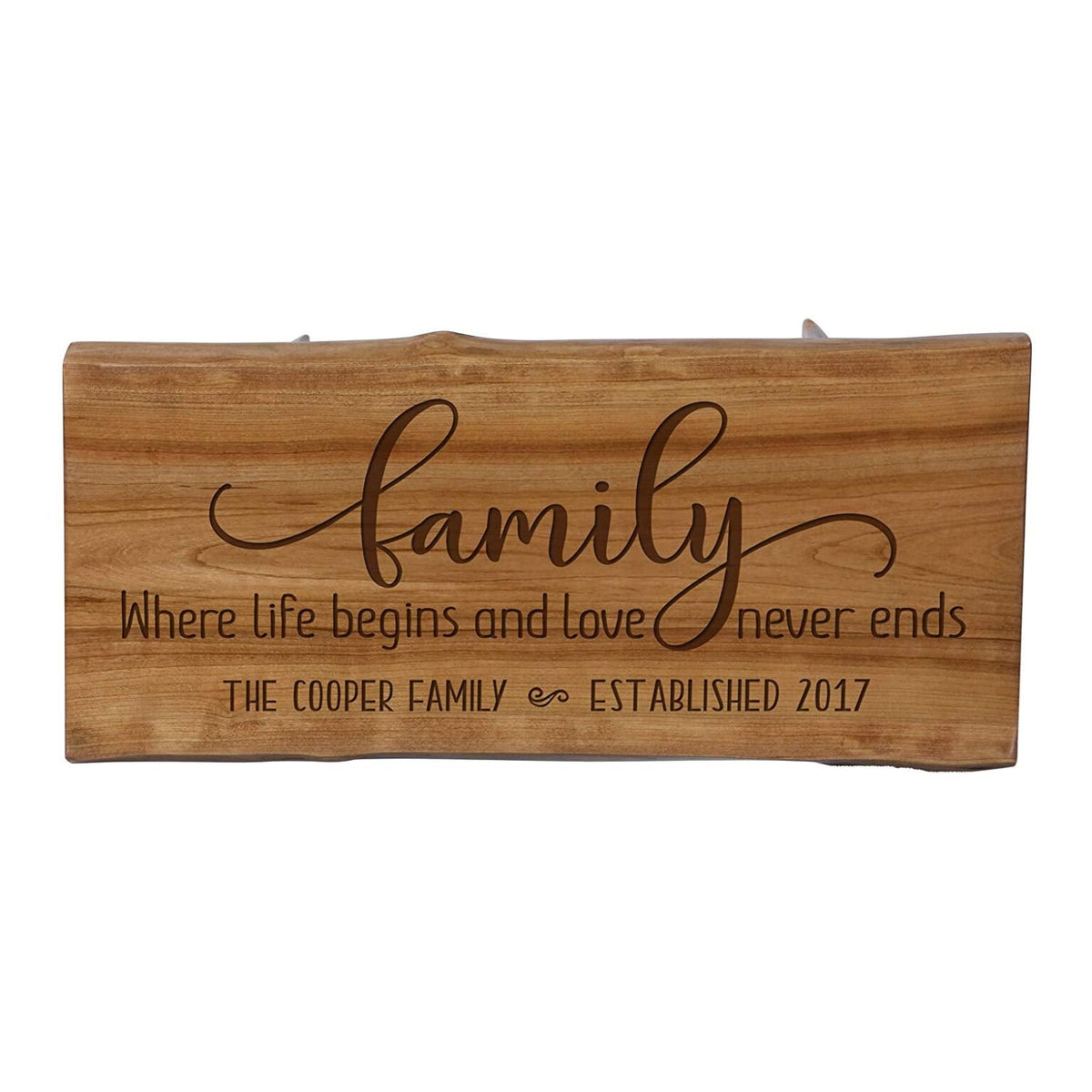 Personalized Solid Cherry Wood Step Stool 8 3/4" x 16" - LifeSong Milestones