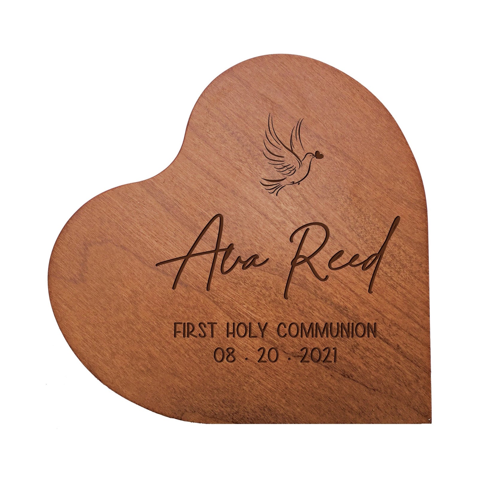 Personalized Engraved Baptism Heart Shaped Tabletop Signs Gift for Godchild