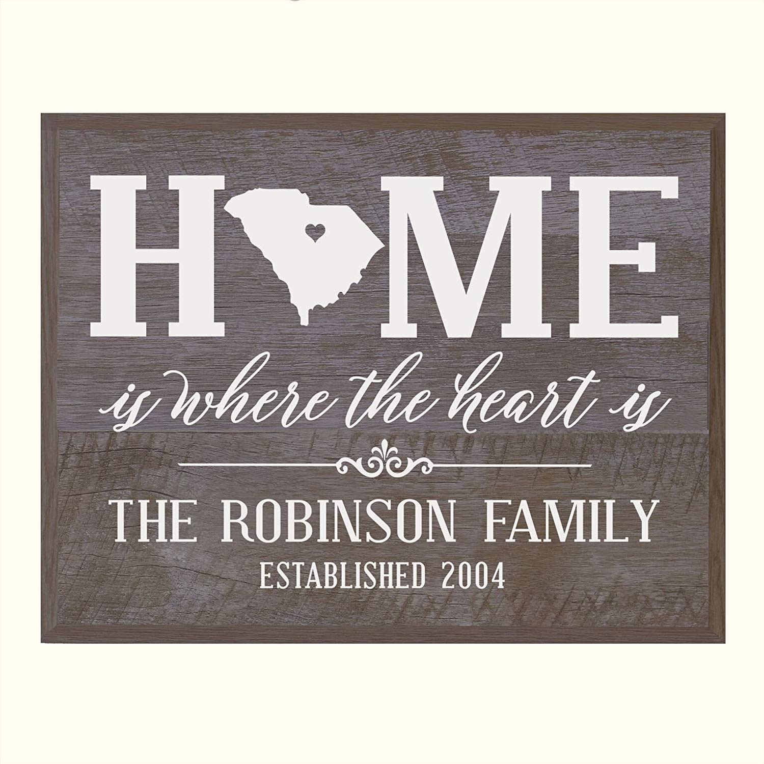 Personalized South Carolina State Home is Where the heart is Sign - LifeSong Milestones