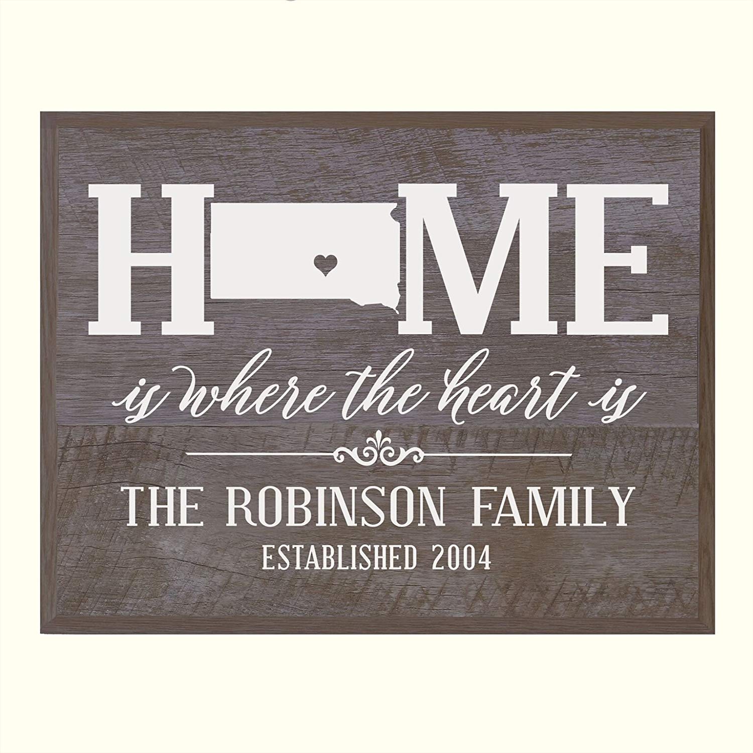 Personalized South Dakota State Home is Where the heart is Sign - LifeSong Milestones