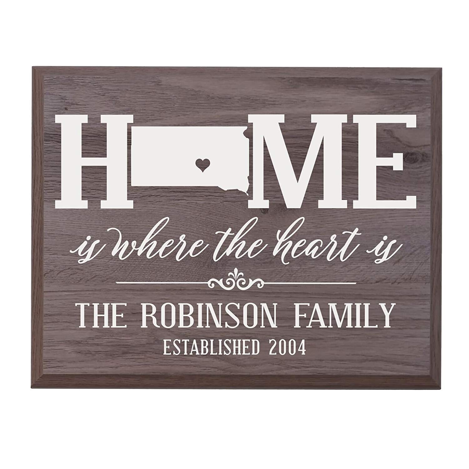 Personalized South Dakota State Home is Where the heart is Sign - LifeSong Milestones