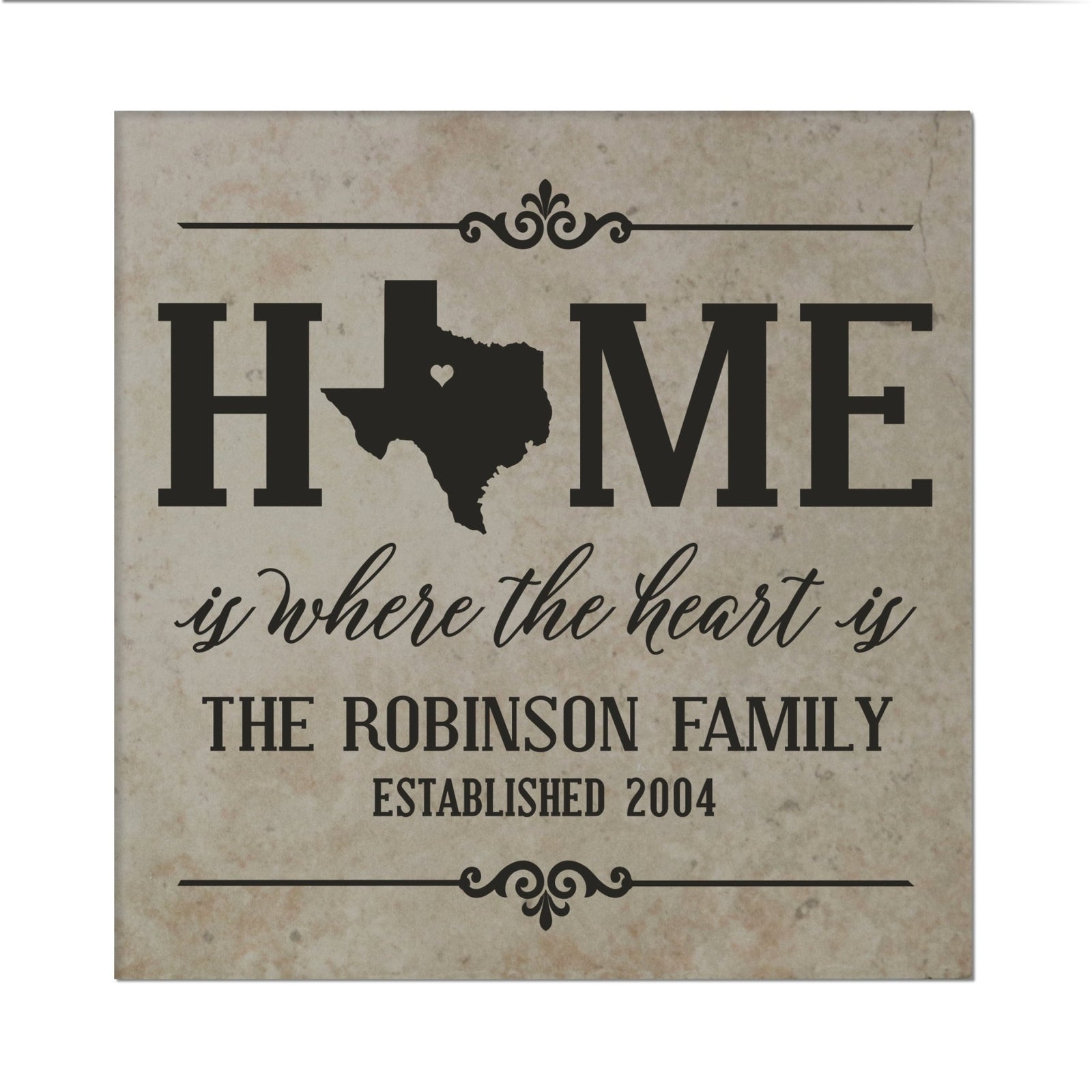 Personalized Southwest Region Home State Trivet - Home Is Where The Heart Is - LifeSong Milestones