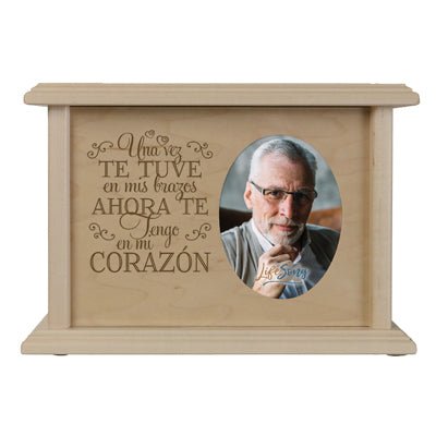 Personalized Spanish Verse Oval Photo Urn - Once I Held You - LifeSong Milestones