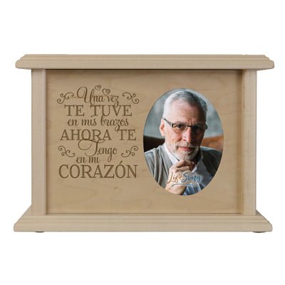 Spanish Memorial Keepsake Urn Box with Photo Frame