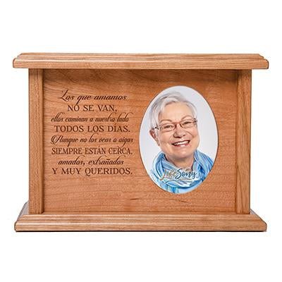 Personalized Spanish Verse Oval Photo Urn - Those Who We Love - LifeSong Milestones