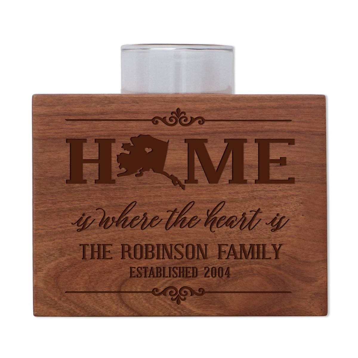 Personalized State Family Candle Holder - Pacific Region - LifeSong Milestones