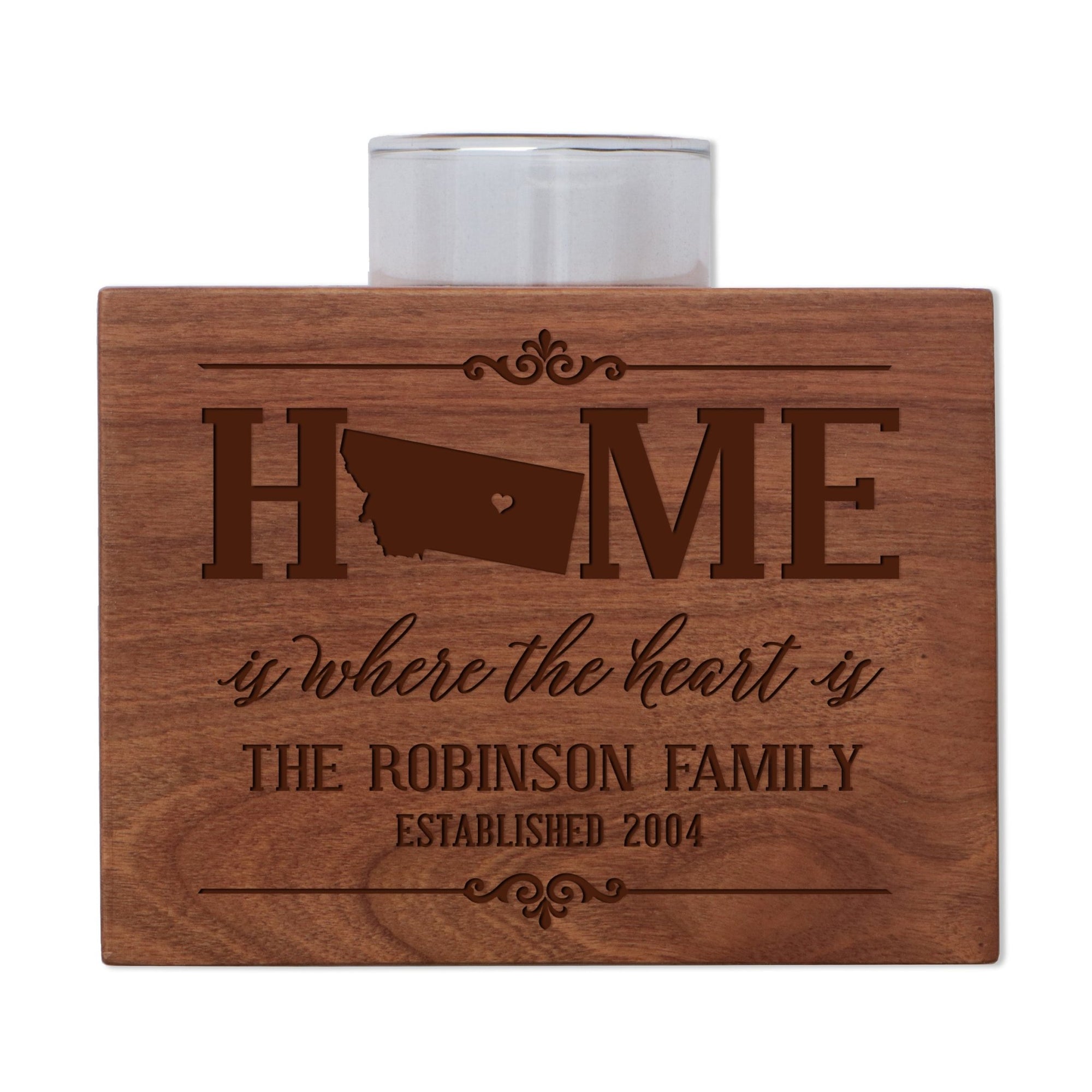 Personalized State Family Candle Holder - Rocky Mountain Region - LifeSong Milestones