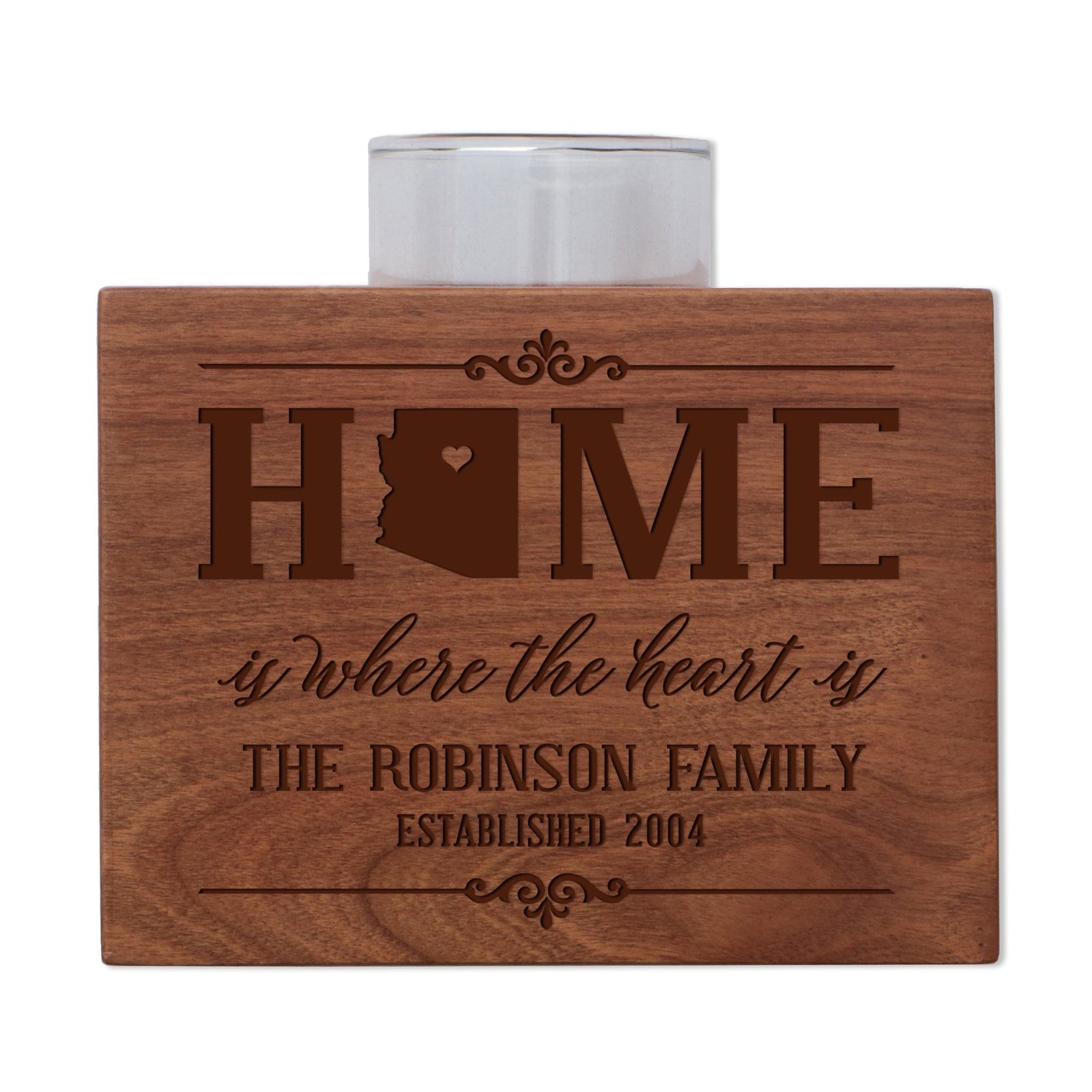 Personalized State Family Candle Holder - Southwest Region - LifeSong Milestones