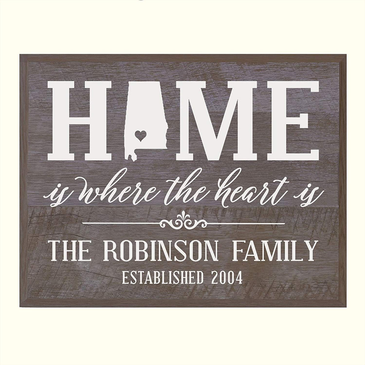 Personalized State Home is Where the heart is Wall Plaque Sign - LifeSong Milestones