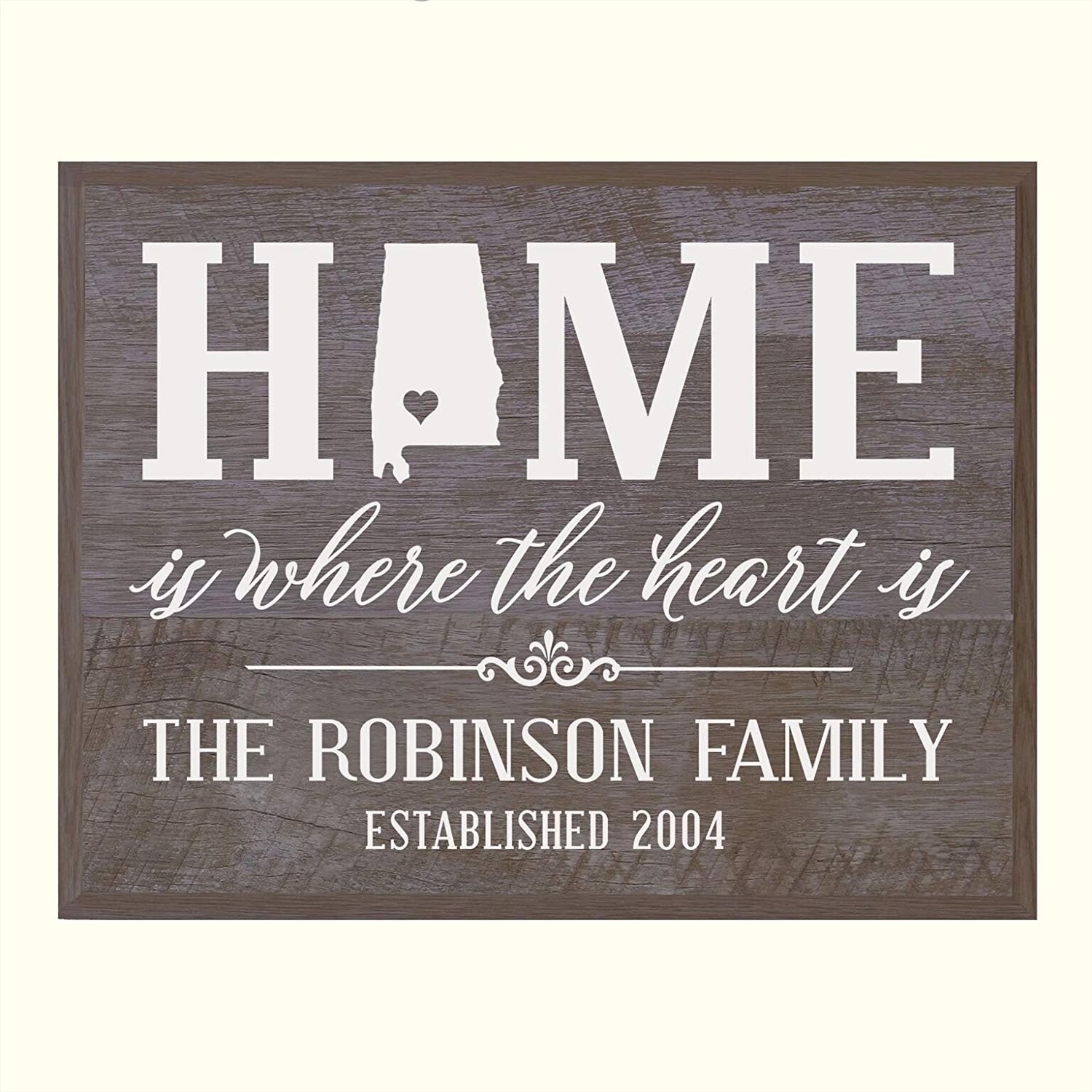 Personalized State Home is Where the heart is Wall Plaque Sign - LifeSong Milestones