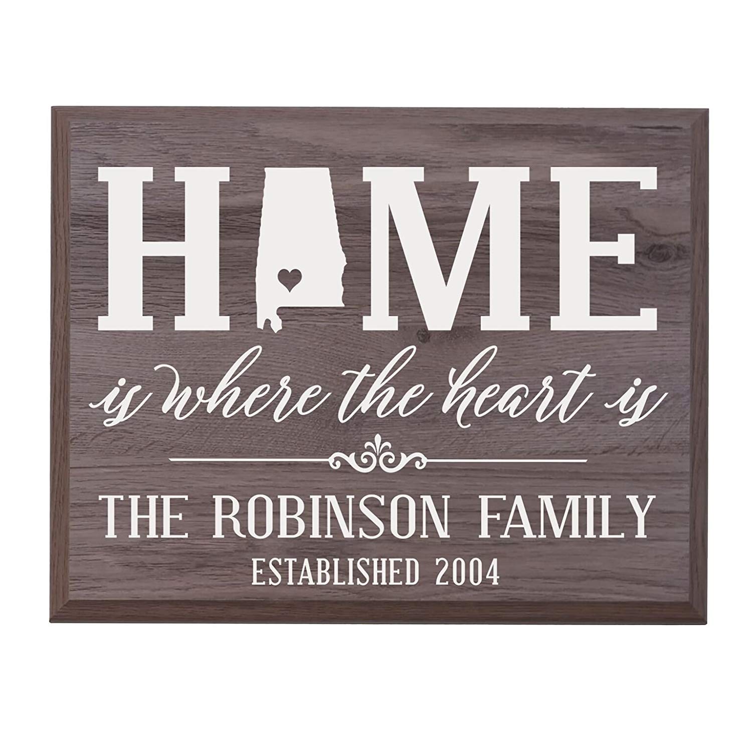 Personalized State Home is Where the heart is Wall Plaque Sign - LifeSong Milestones