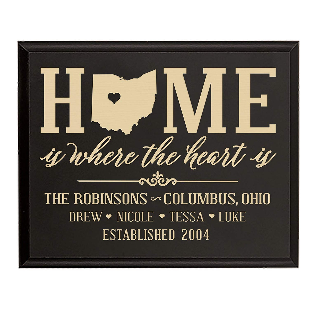 Personalized State Wall Plaque with Names and Est. Year - Ohio - LifeSong Milestones