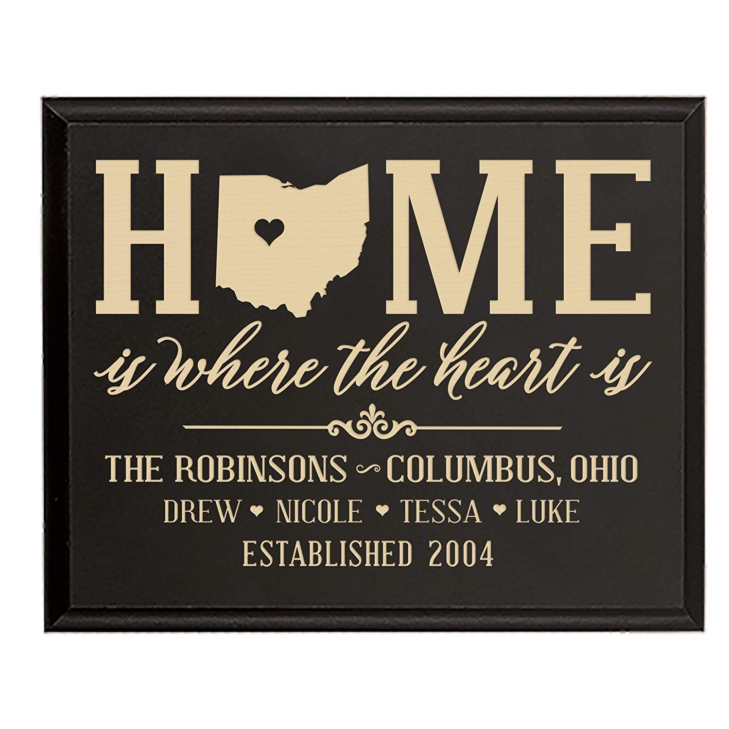 Personalized State Wall Plaque with Names and Est. Year - Ohio - LifeSong Milestones